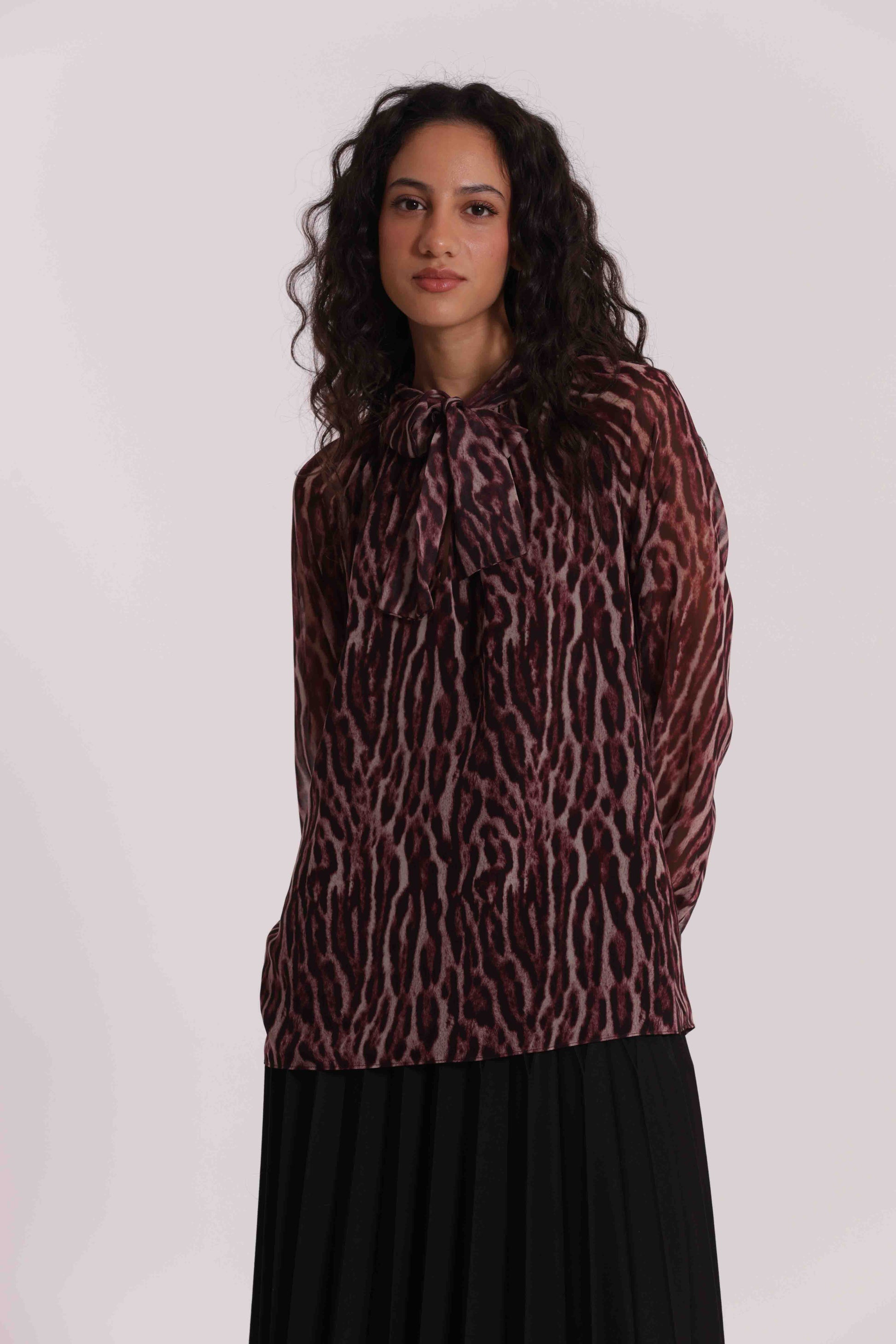 BLUSA CON FUSCIACCA FANTASIA ANIMALIER