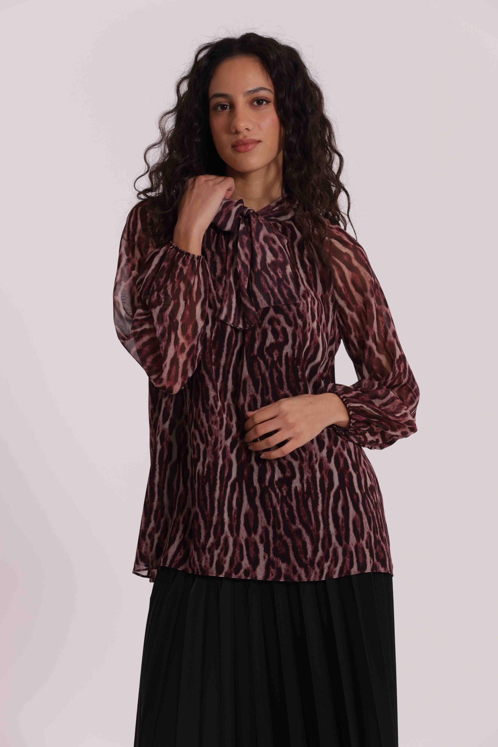 BLUSA CON FUSCIACCA FANTASIA ANIMALIER