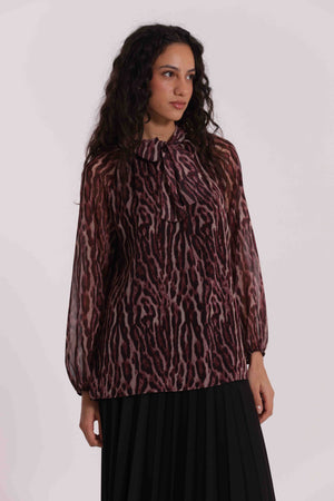 BLUSA CON FUSCIACCA FANTASIA ANIMALIER