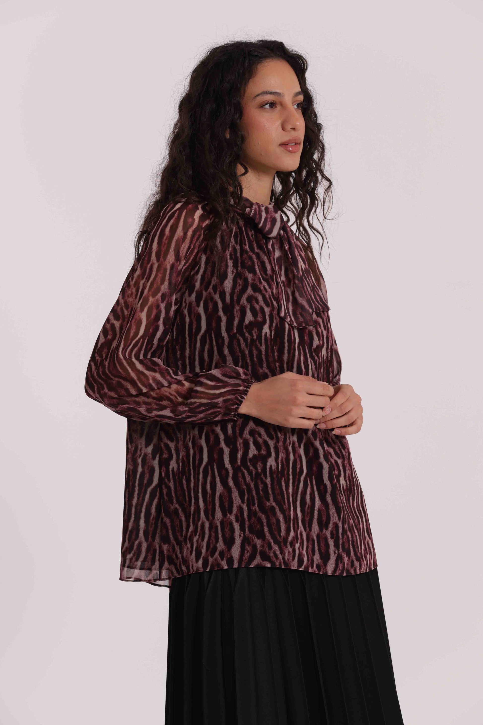 BLUSA CON FUSCIACCA FANTASIA ANIMALIER