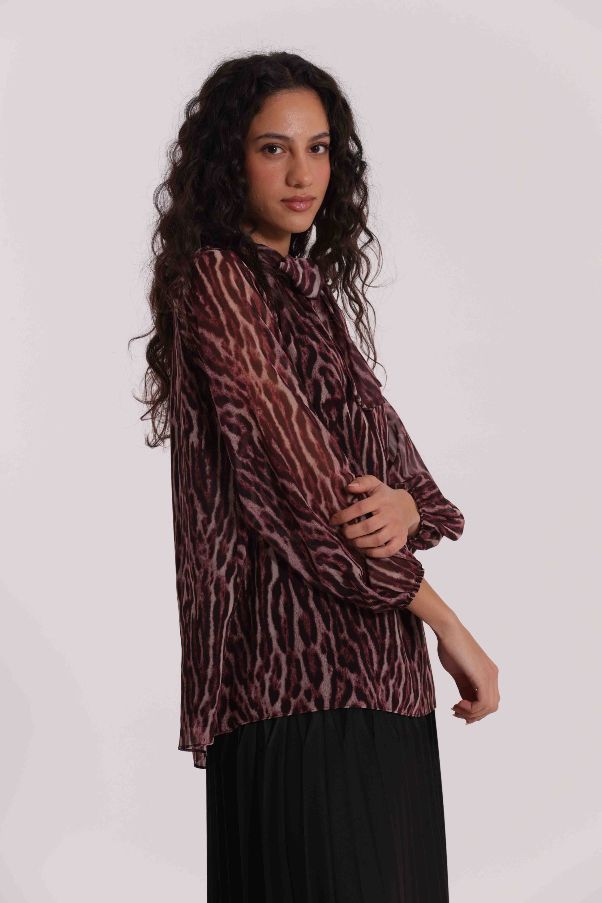 BLUSA CON FUSCIACCA FANTASIA ANIMALIER