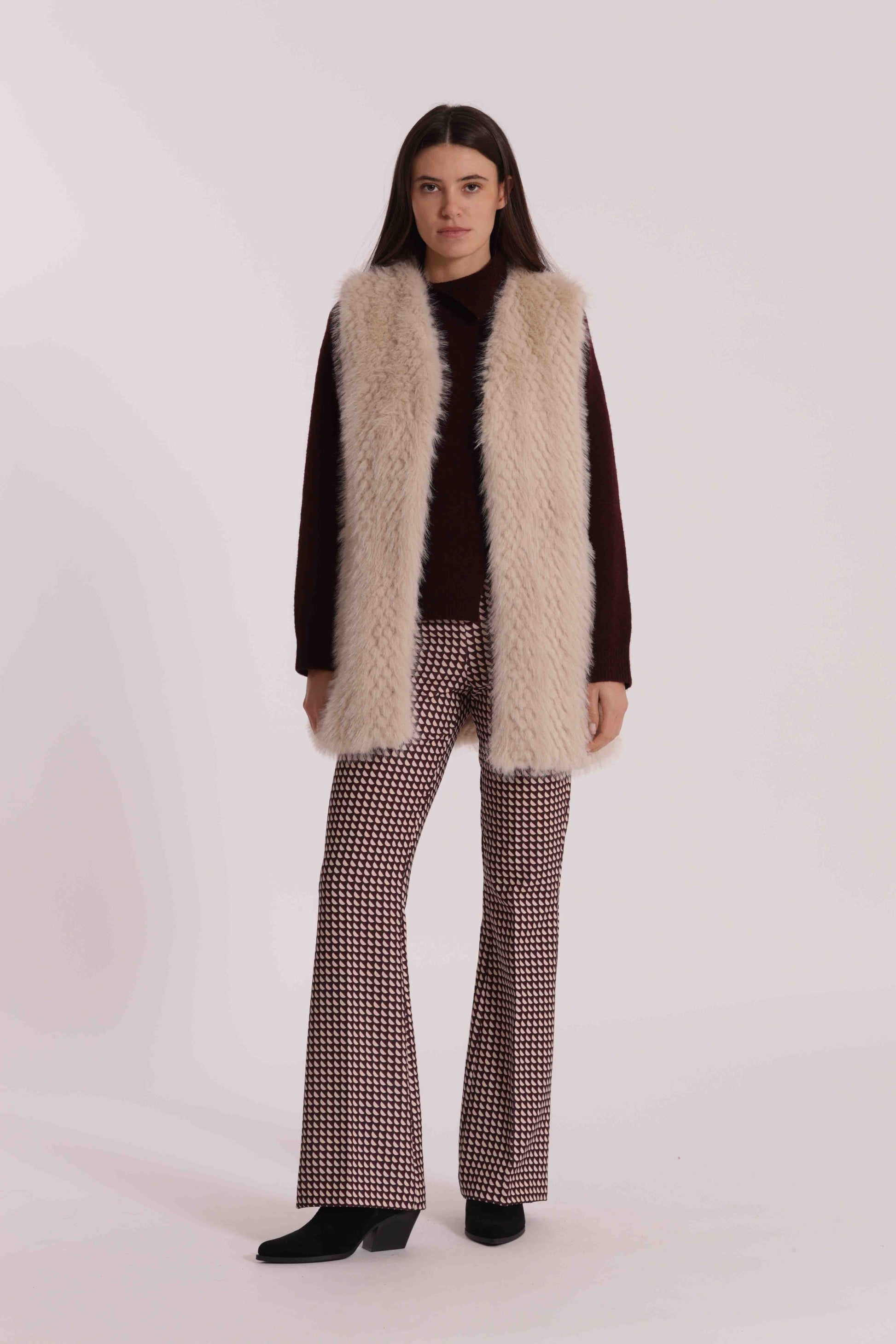 PANTALONE FLARE IN TECNICO FANTASIA GEO