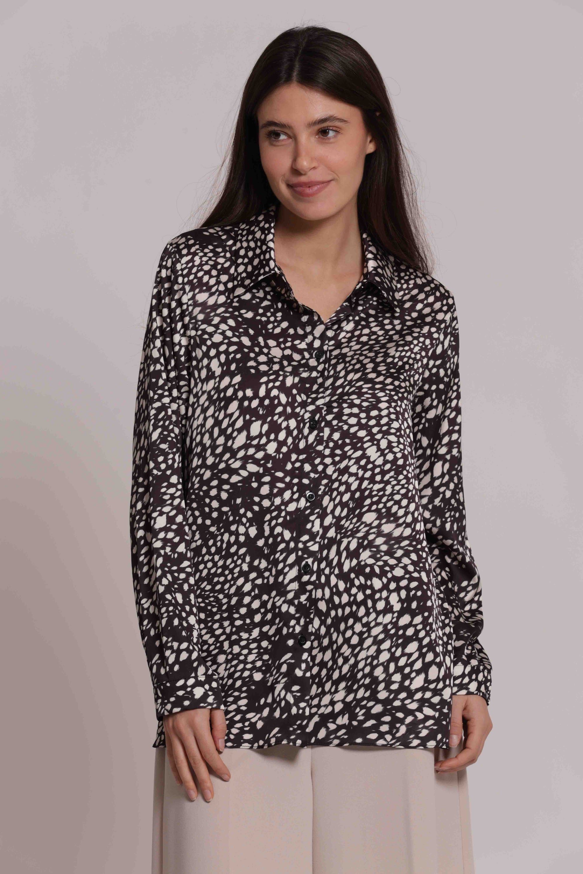 MIMI MUA FIRENZE-CAMICIA UOMO FANTASIA MACULATO