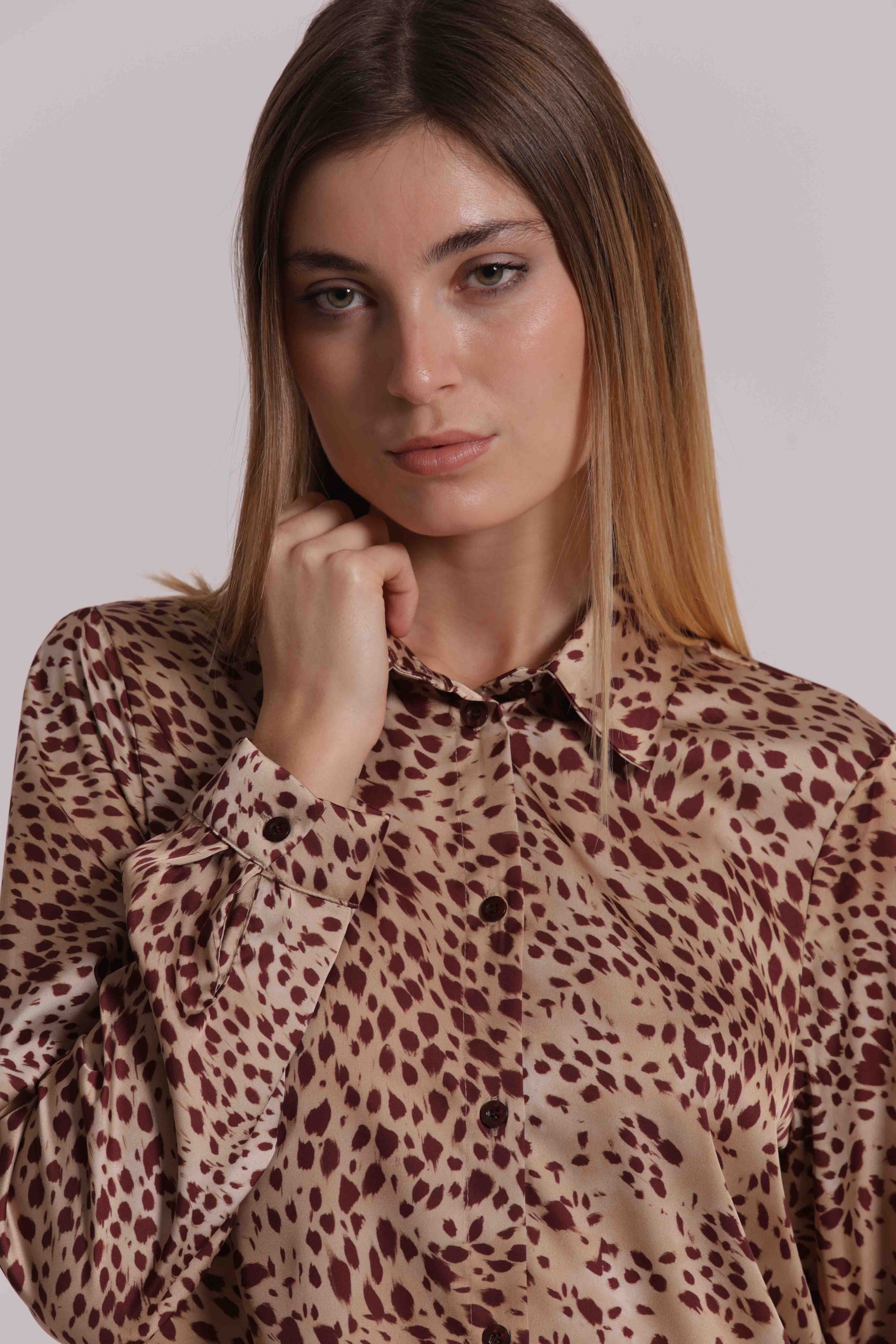 MIMI MUA FIRENZE-CAMICIA UOMO FANTASIA MACULATO