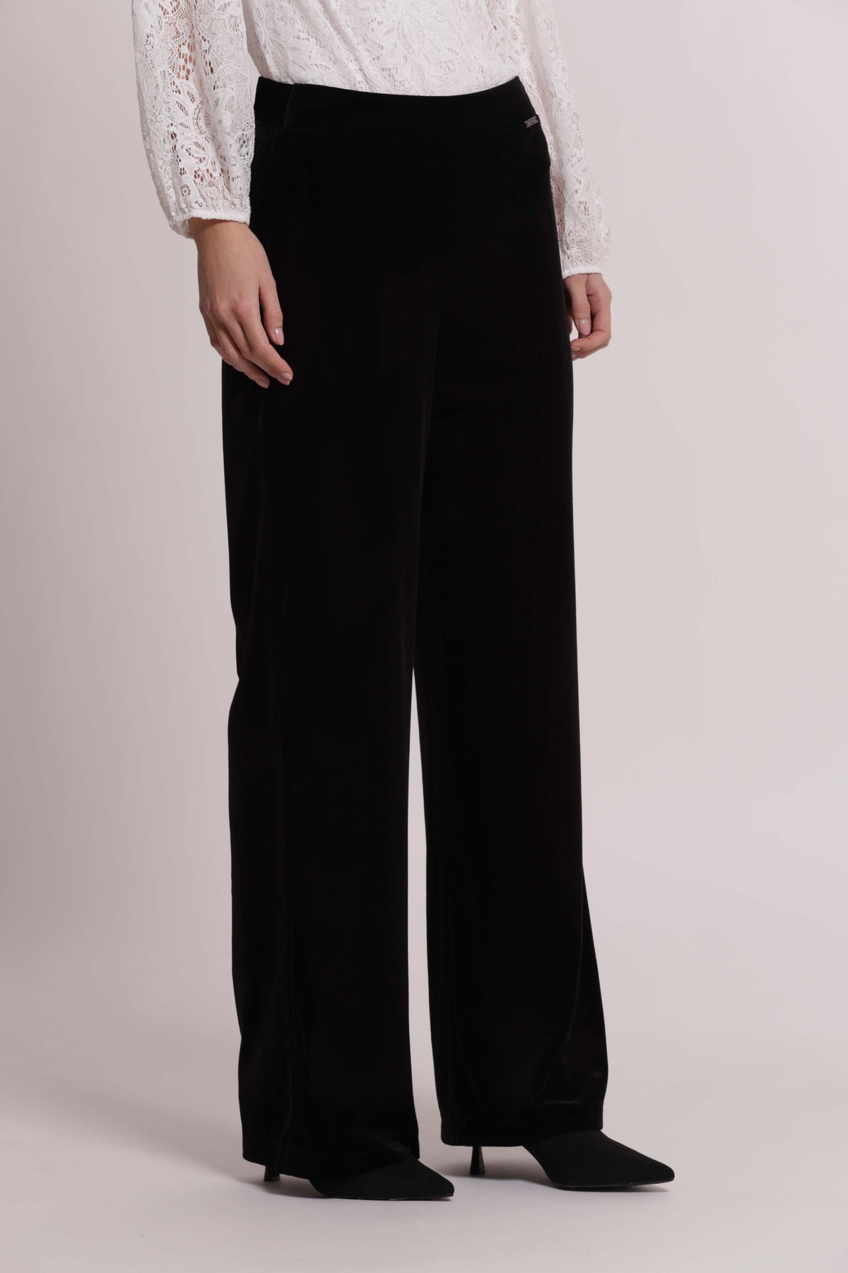 MIMI MUA FIRENZE-PANTALONE PALAZZO IN VELLUTO