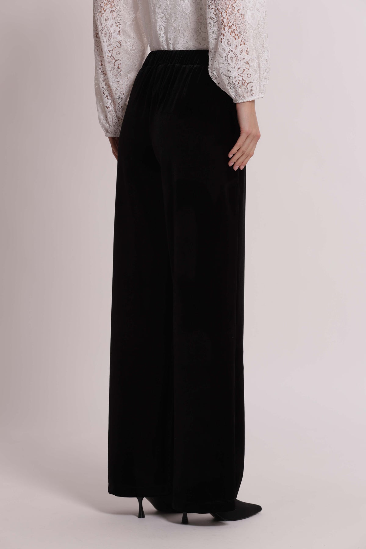 MIMI MUA FIRENZE-PANTALONE PALAZZO IN VELLUTO