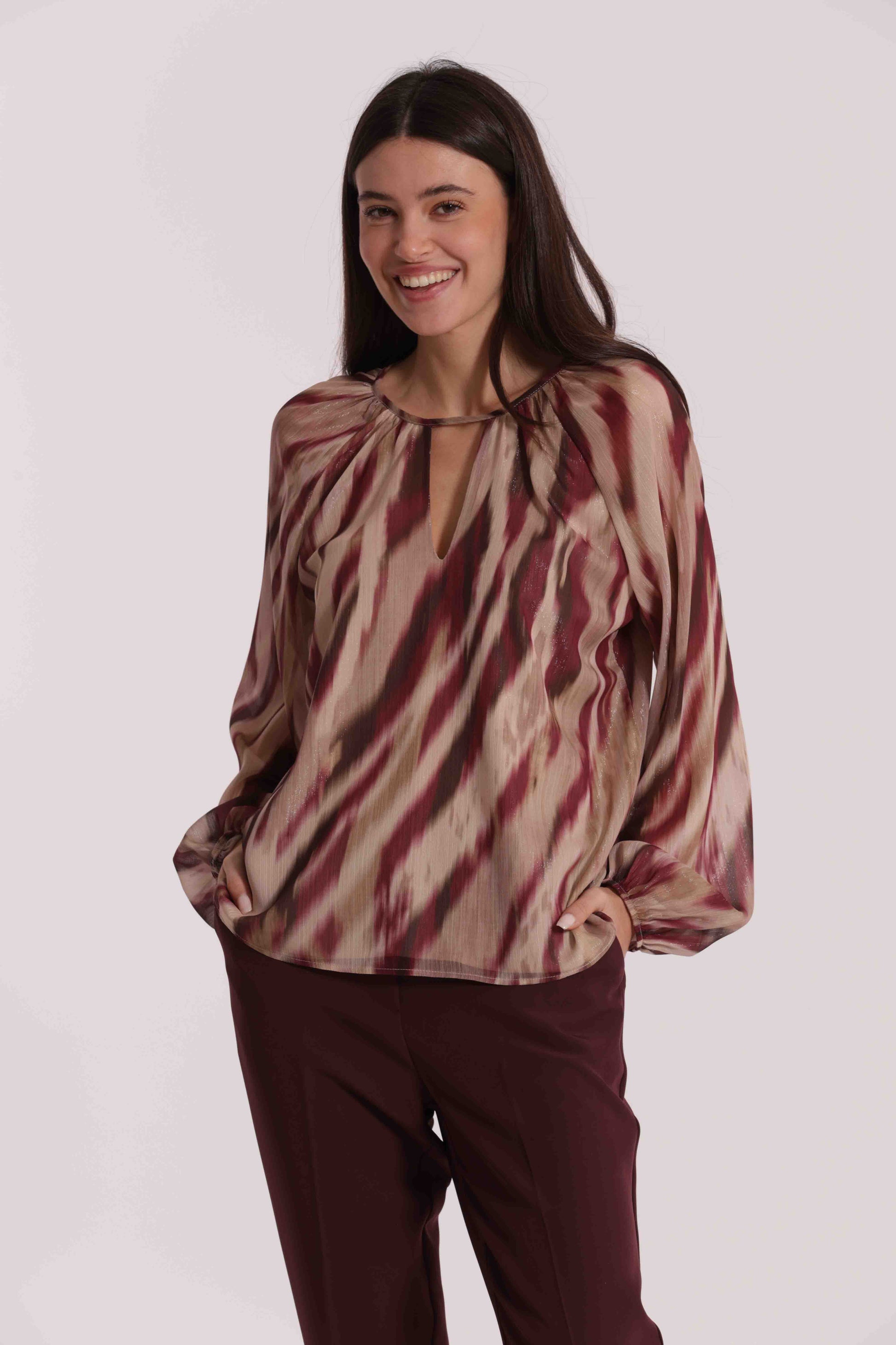 BLUSA SCOLLO TONDO FANTASIA PARADISEA