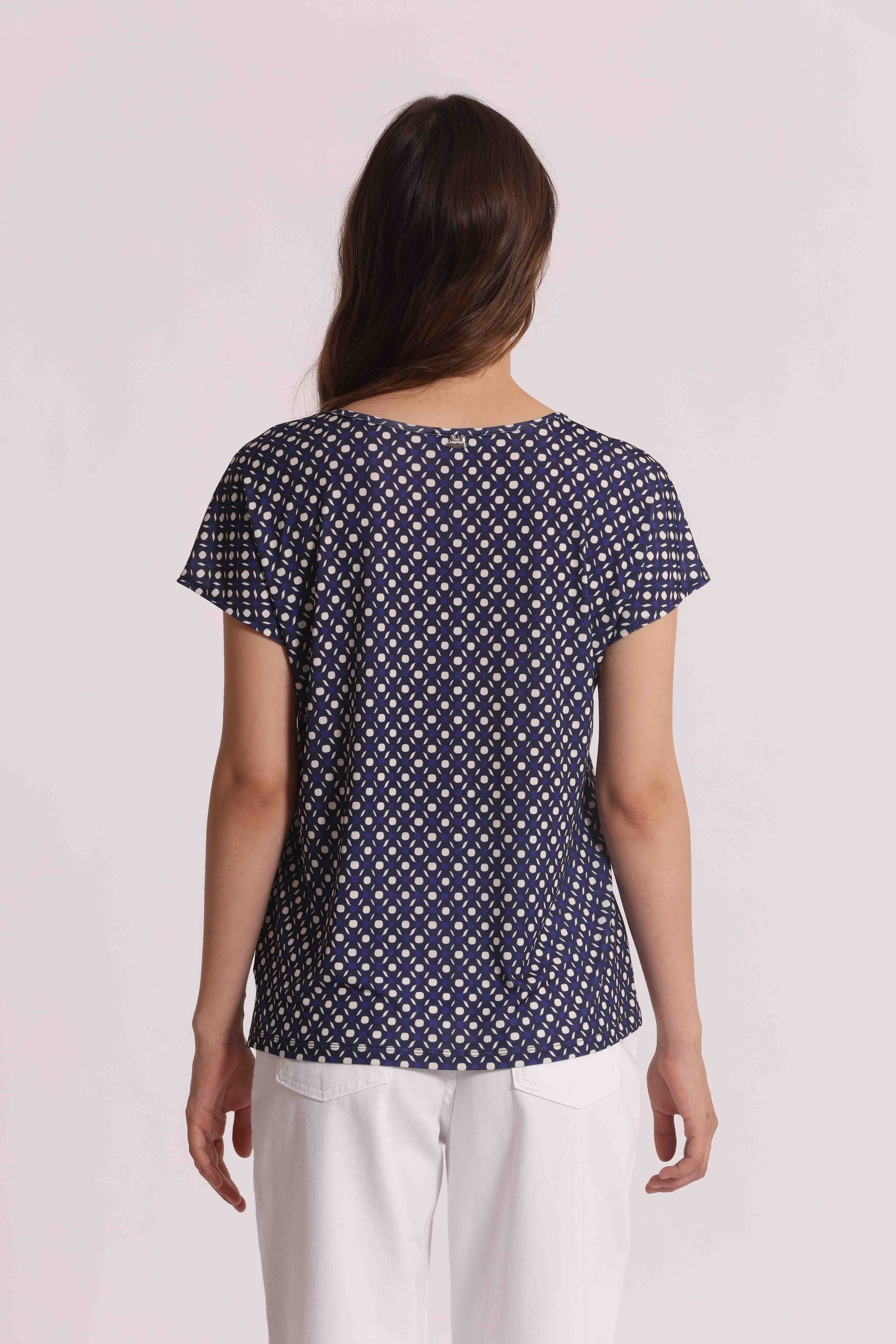 BLUSA A MANICHE CORTE IN ITY IN FANTASIA