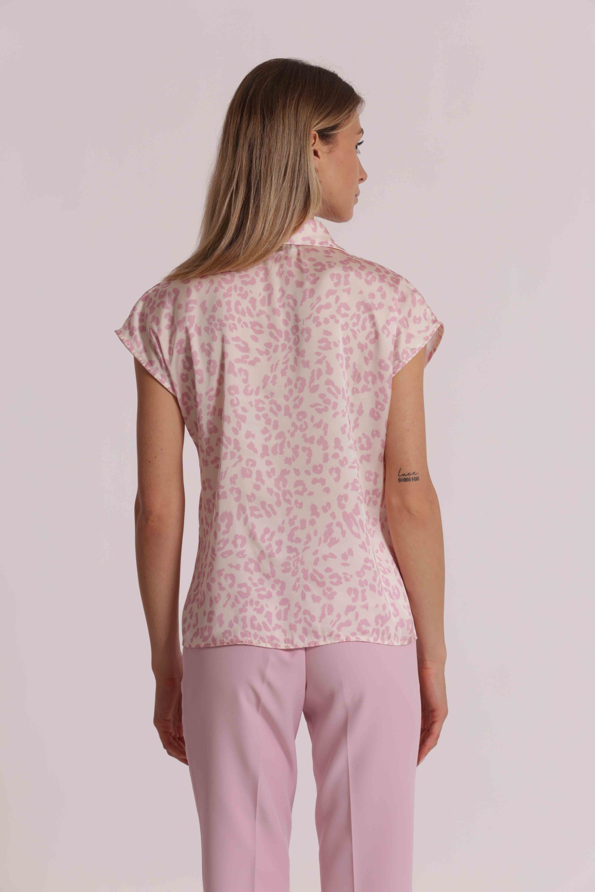 MIMI MUA FIRENZE-CAMICIA MANICHE CORTE ANIMALIER