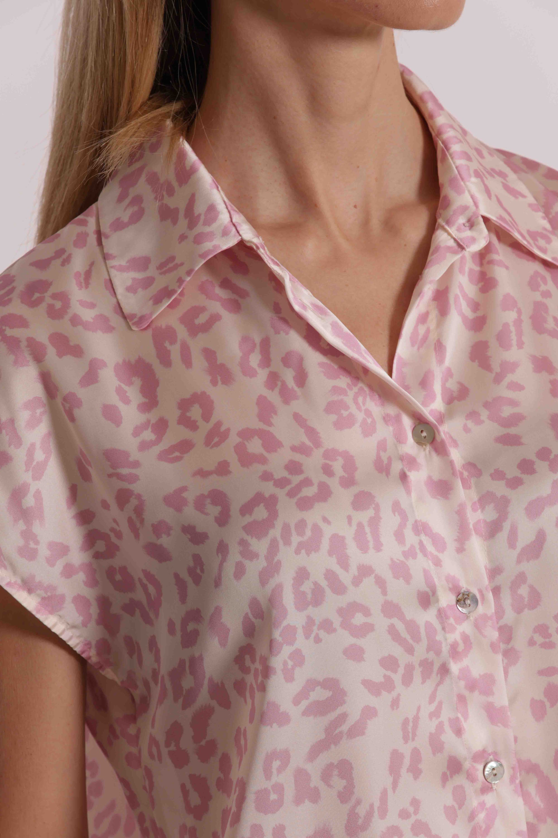 MIMI MUA FIRENZE-CAMICIA MANICHE CORTE ANIMALIER