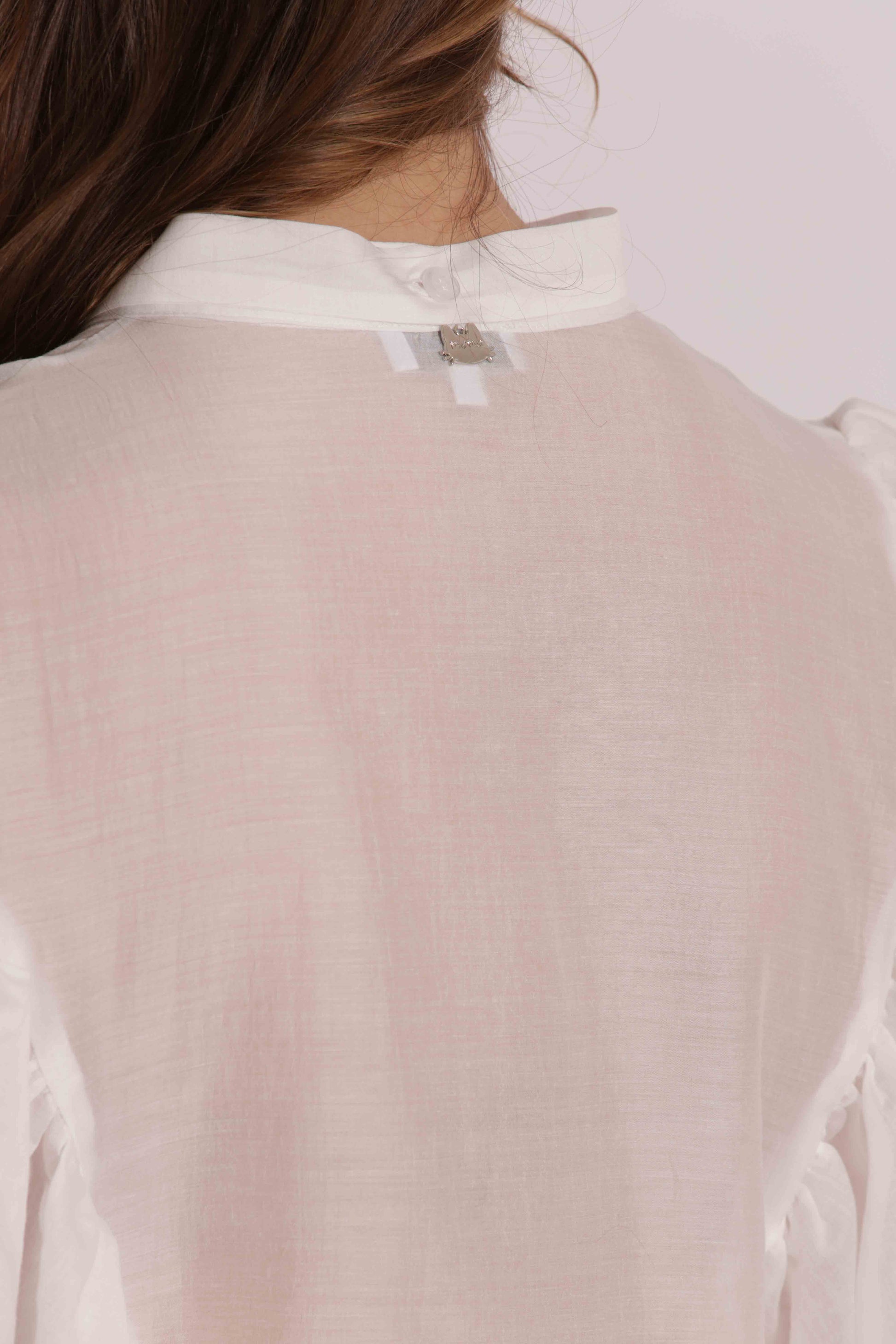 BLUSA A MANICHE LUNGHE EFFETTO CHIFFON