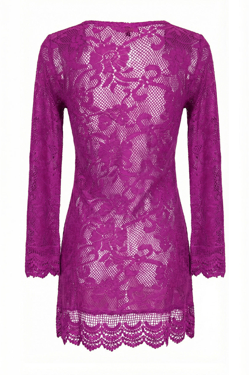 Minidress colors in pizzo floreale