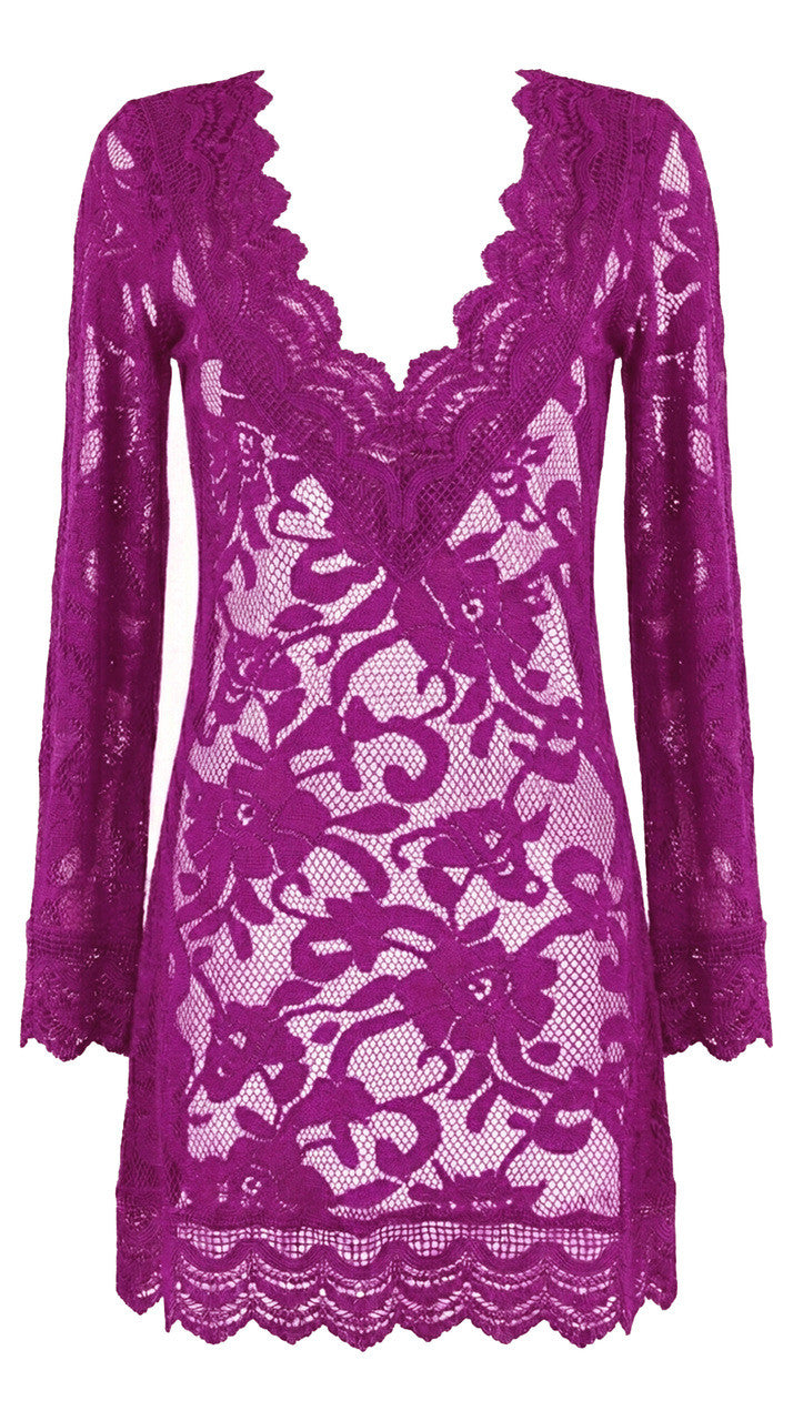 Minidress colors in pizzo floreale