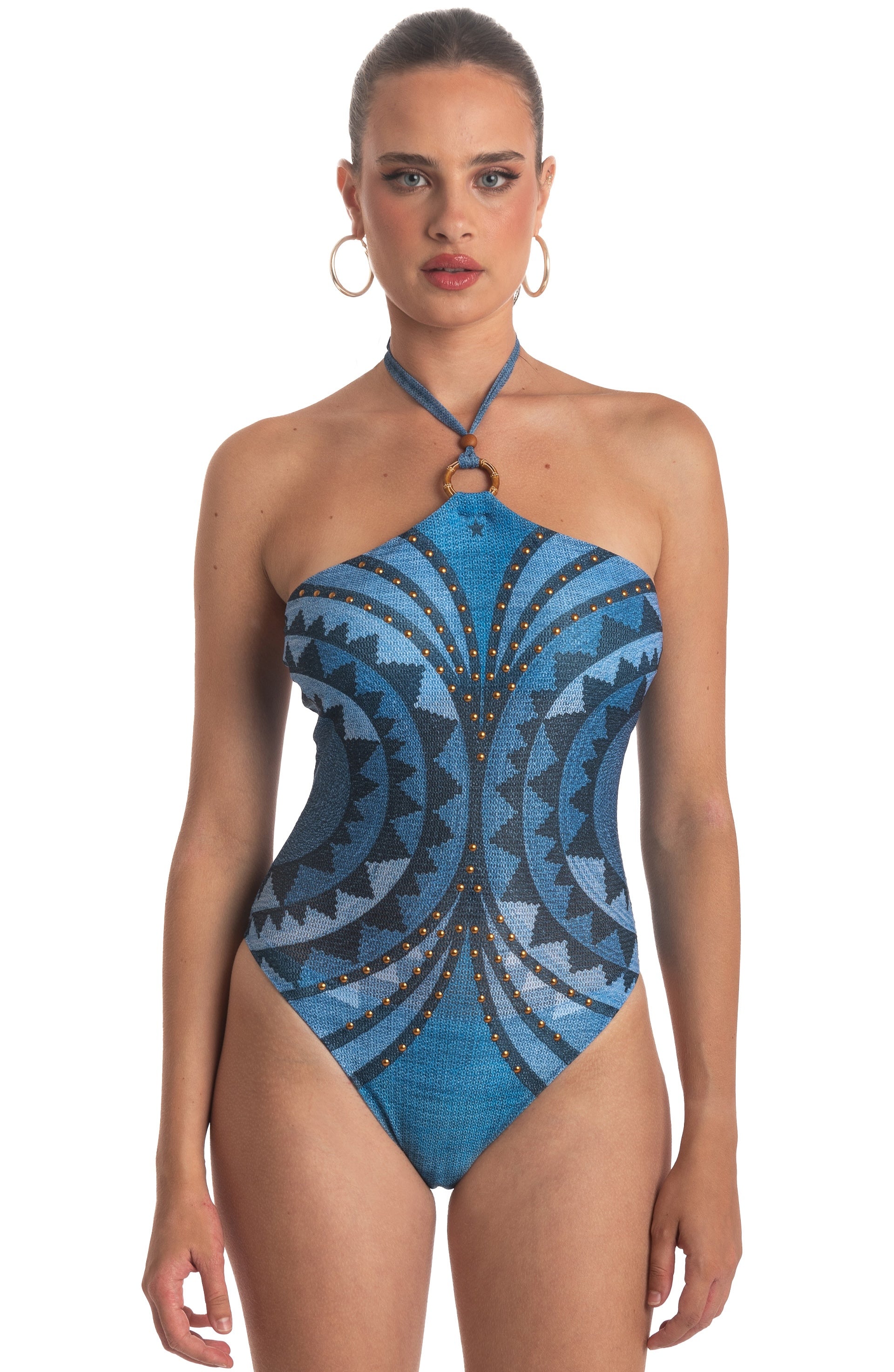 COSTUME DA BAGNO INTERO BORCHIE INTRECCIO AFRICANO