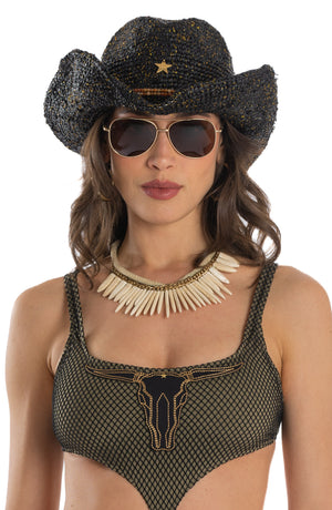 CAPPELLO RAFIA PIN-UP STARS
