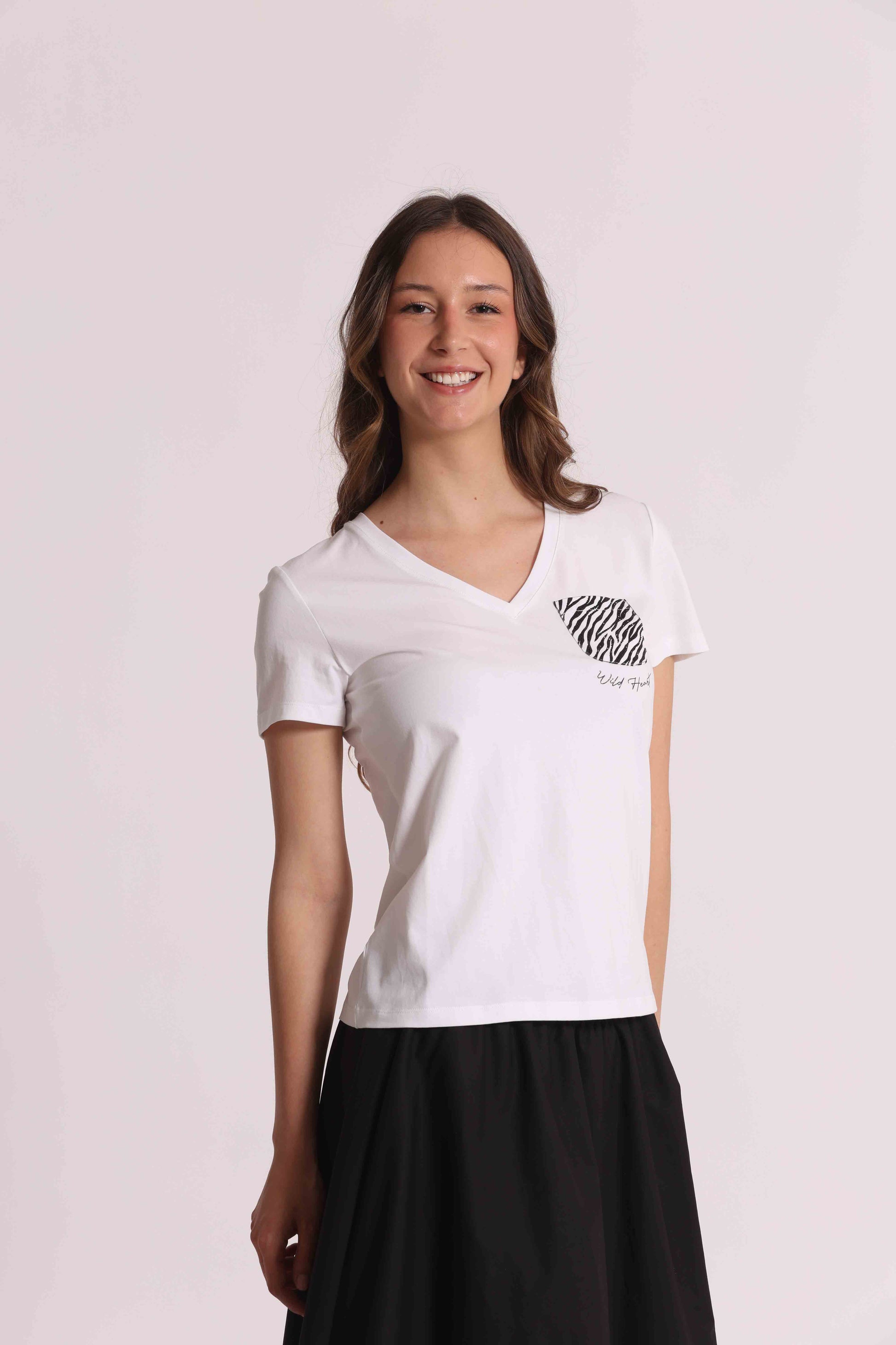 T-SHIRT CON TASCHINO ZEBRATO