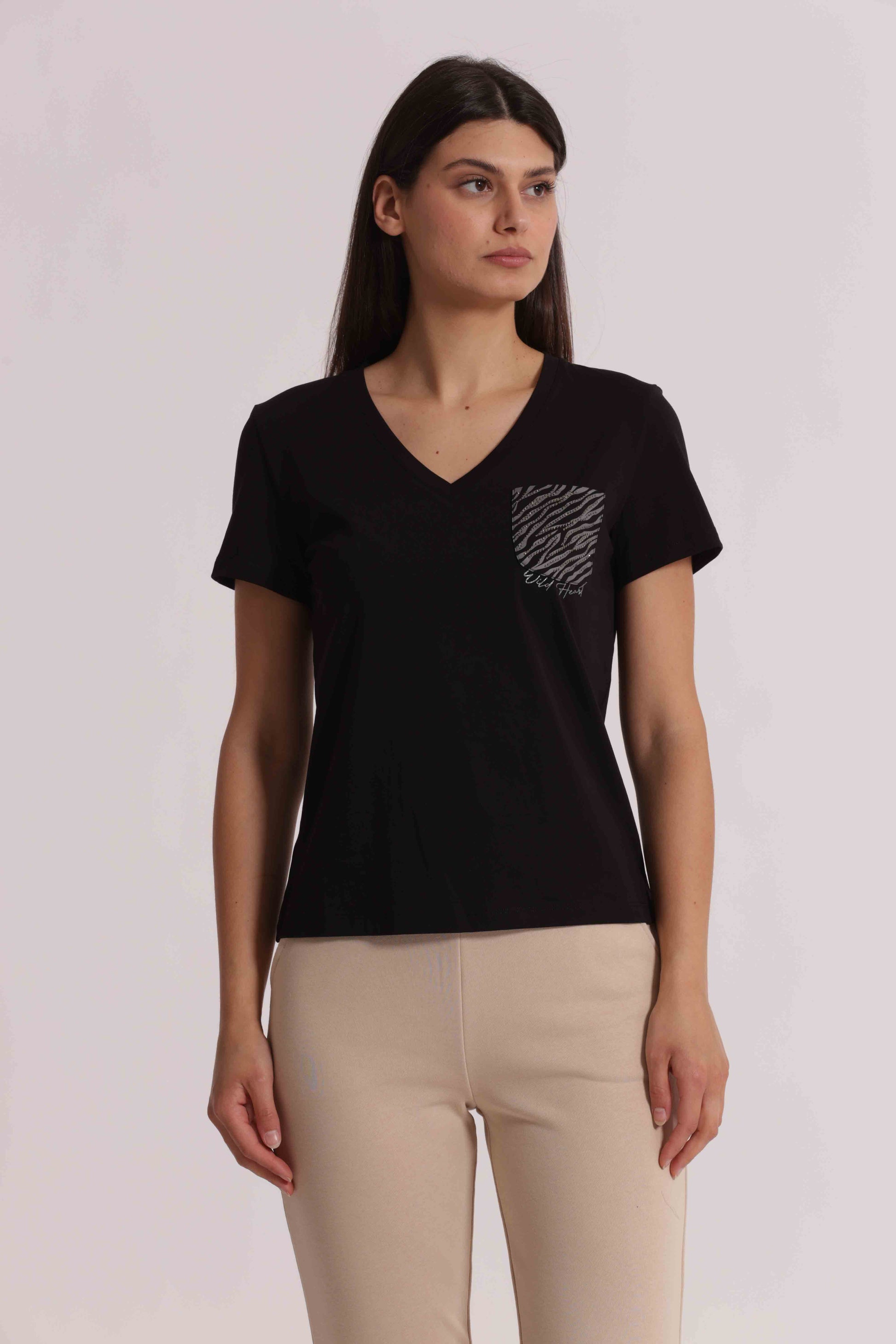 T-SHIRT CON TASCHINO ZEBRATO