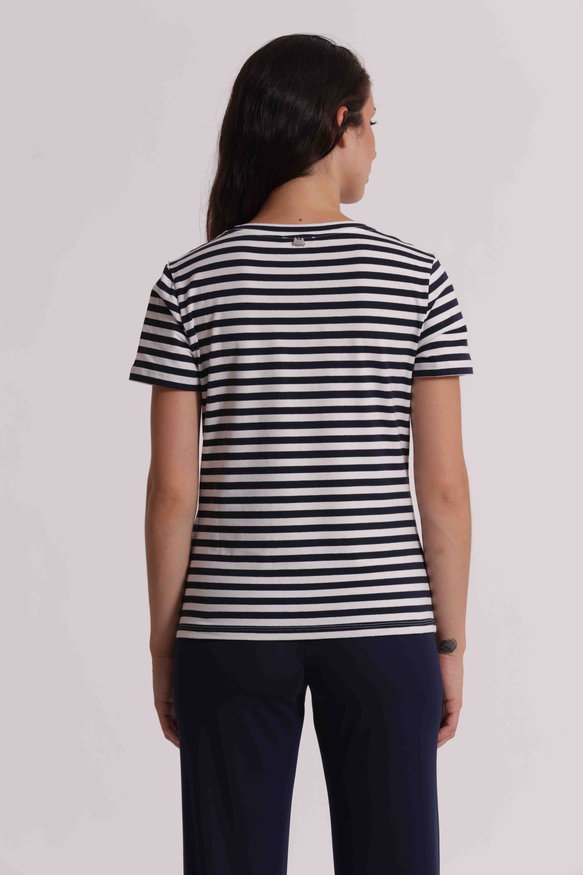 T-SHIRT A RIGHE CON BORCHIE