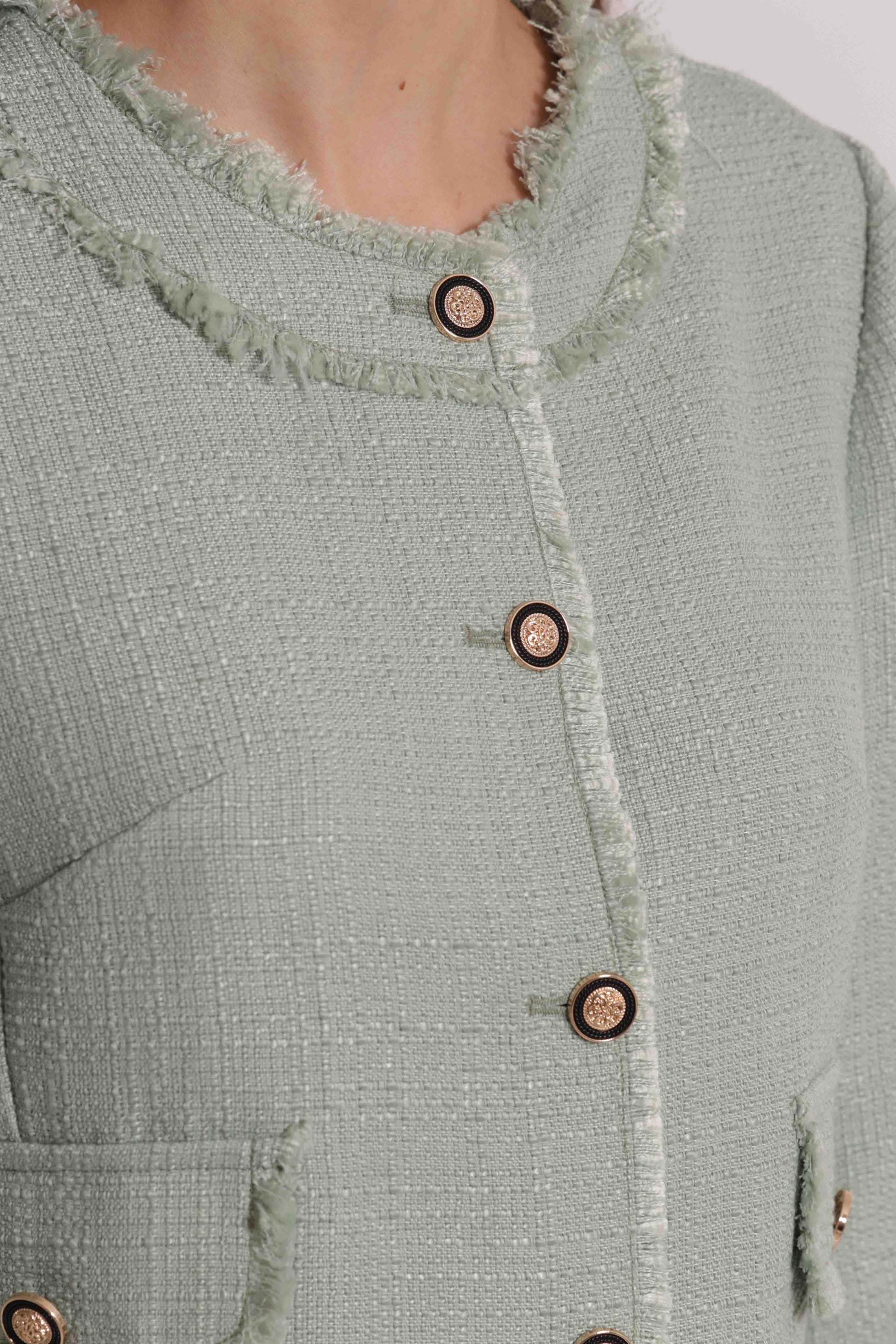 GIACCA IN TWEED CON BOTTONI GIOIELLO