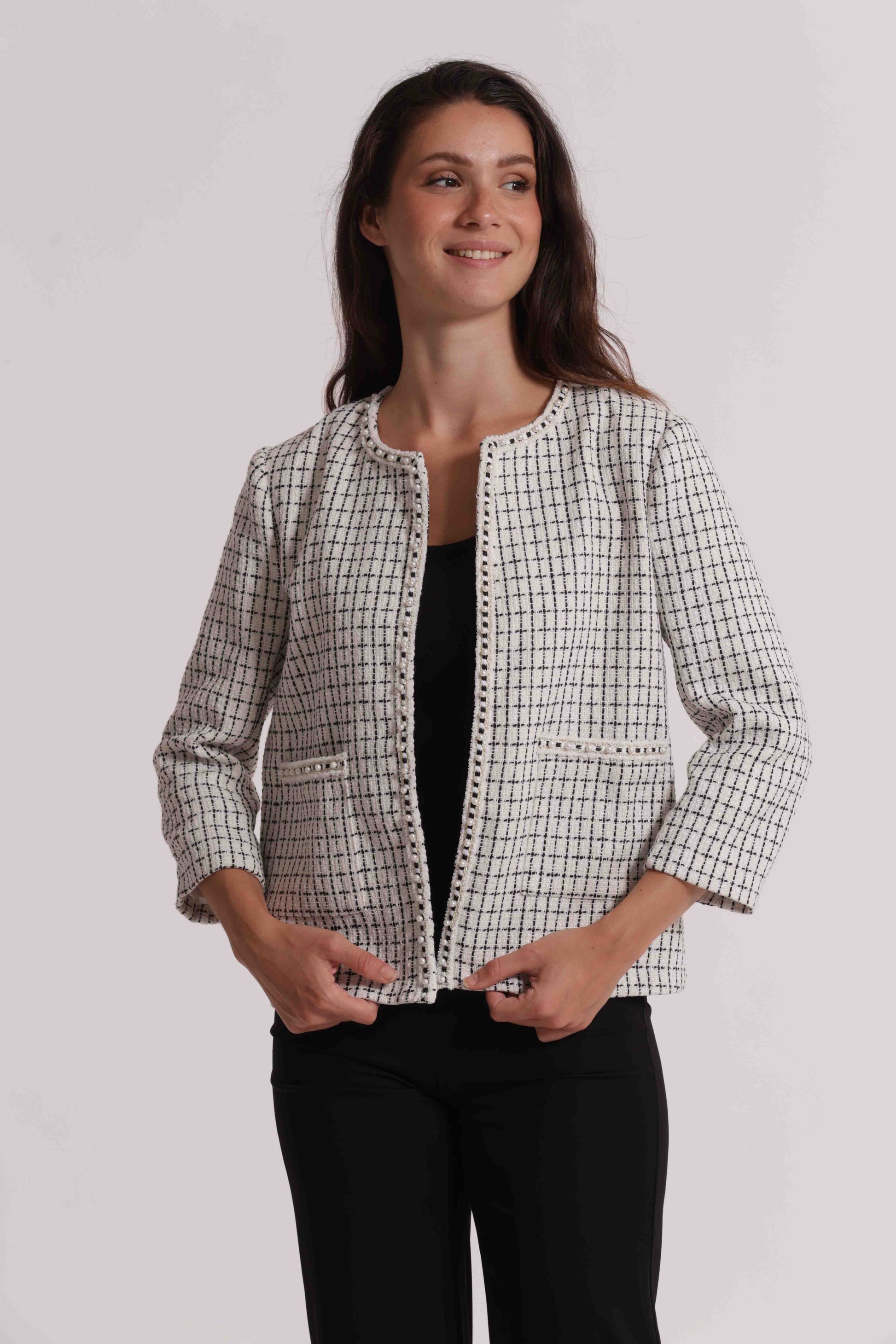 GIACCA IN TWEED CON DETTAGLI CATENA