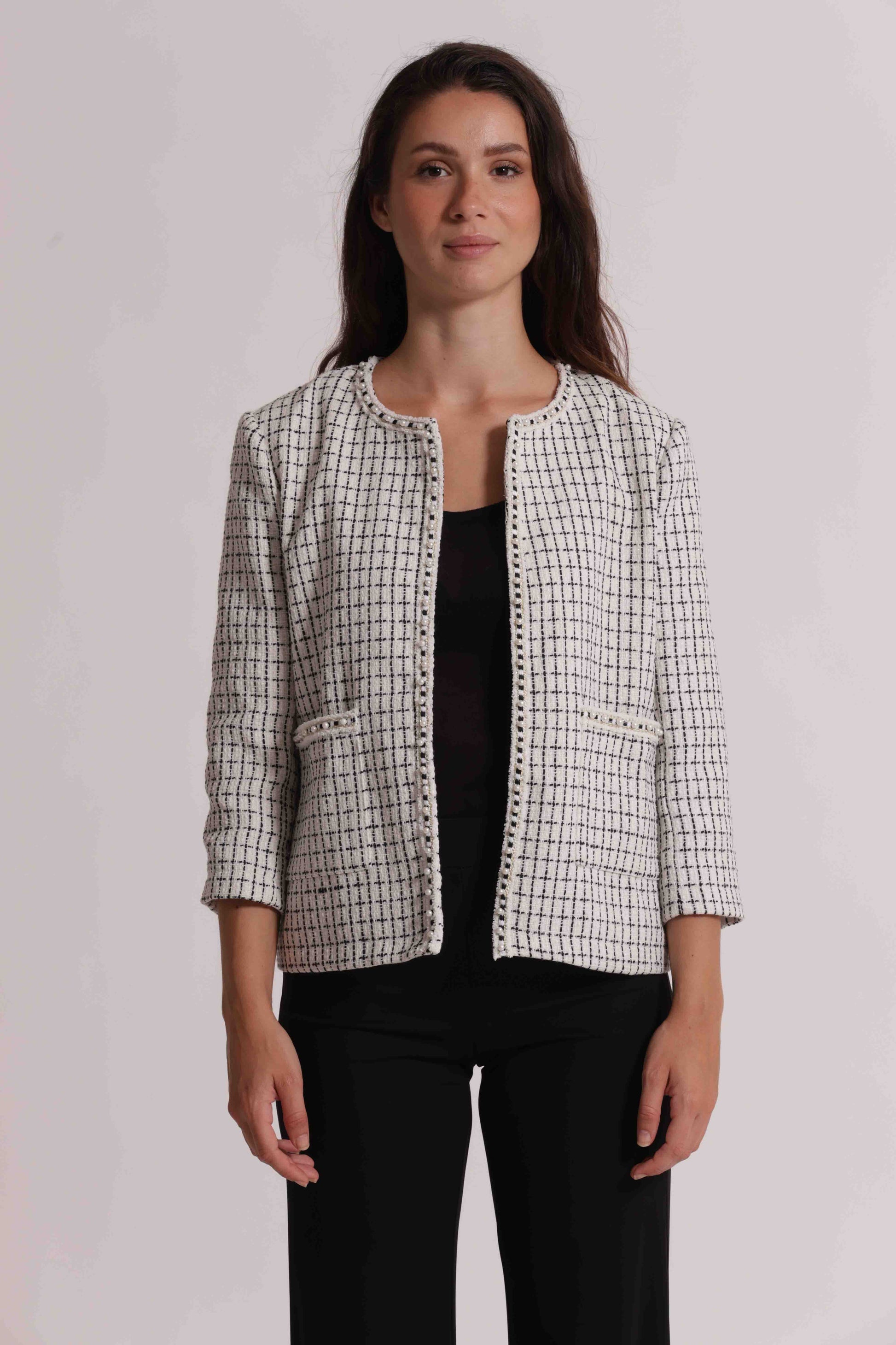 GIACCA IN TWEED CON DETTAGLI CATENA
