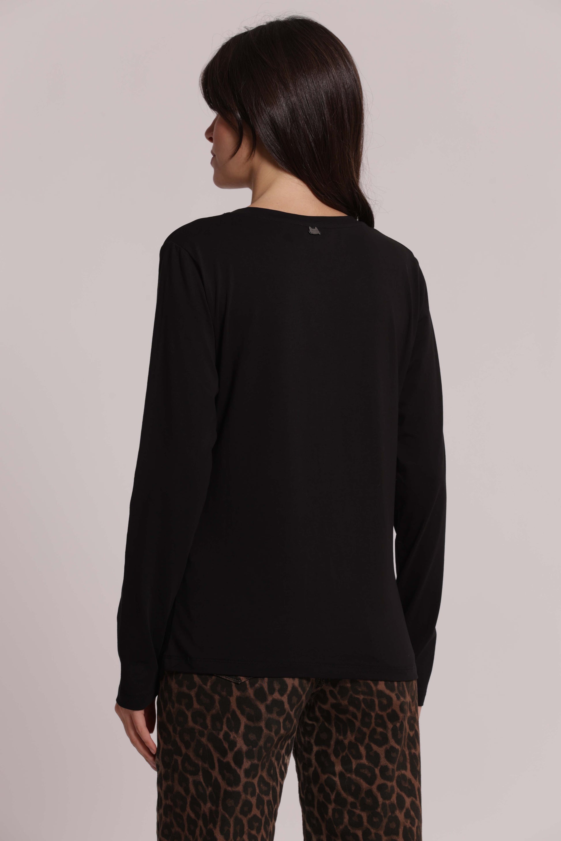 MIMI MUA FIRENZE-T-SHIRT MANICHE LUNGHE CON TRASPARENZA SU SPALLE