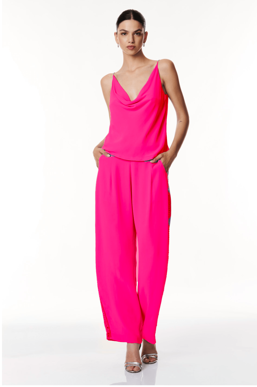 PANTALONE DRITTO CON RICAMO BAGUETTE