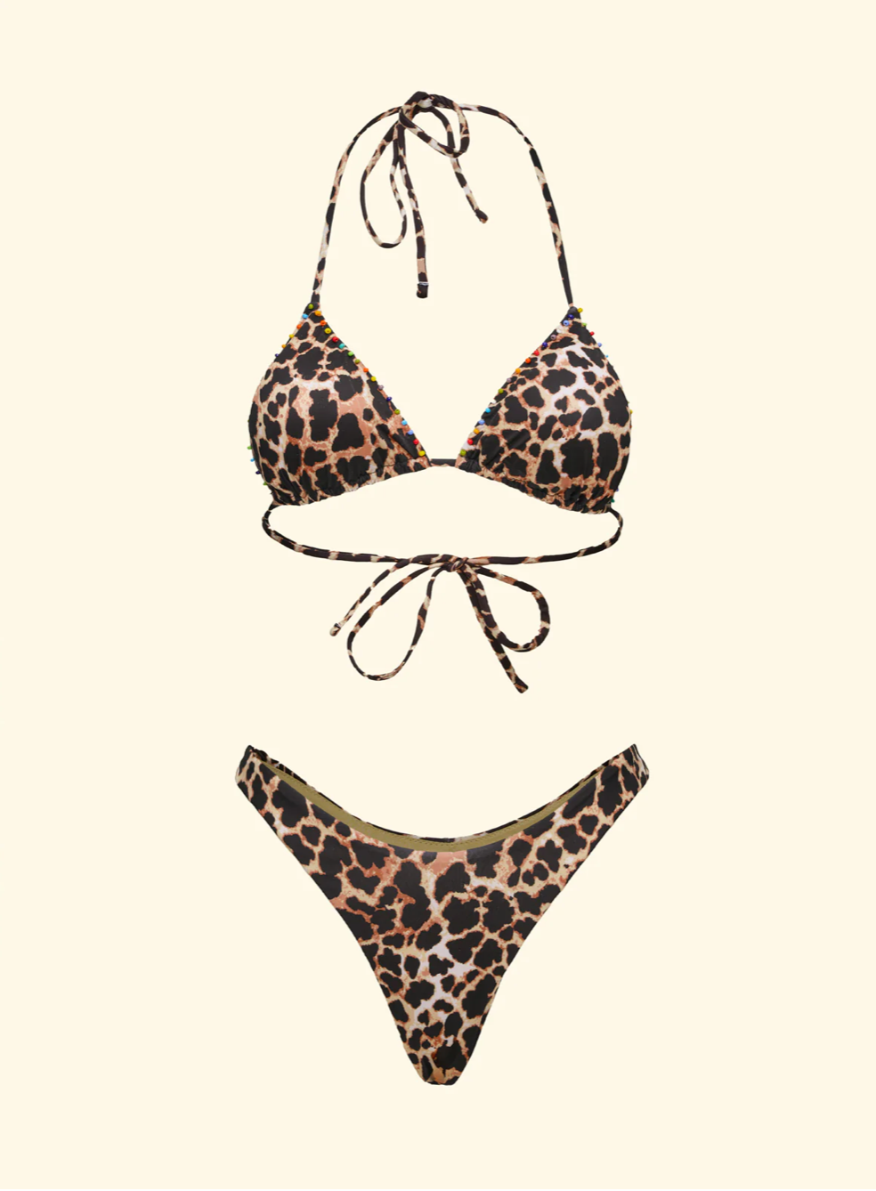 Bikini Donna F**K Triangolo con Slip Americano Fisso Fantasia SW0100-X01