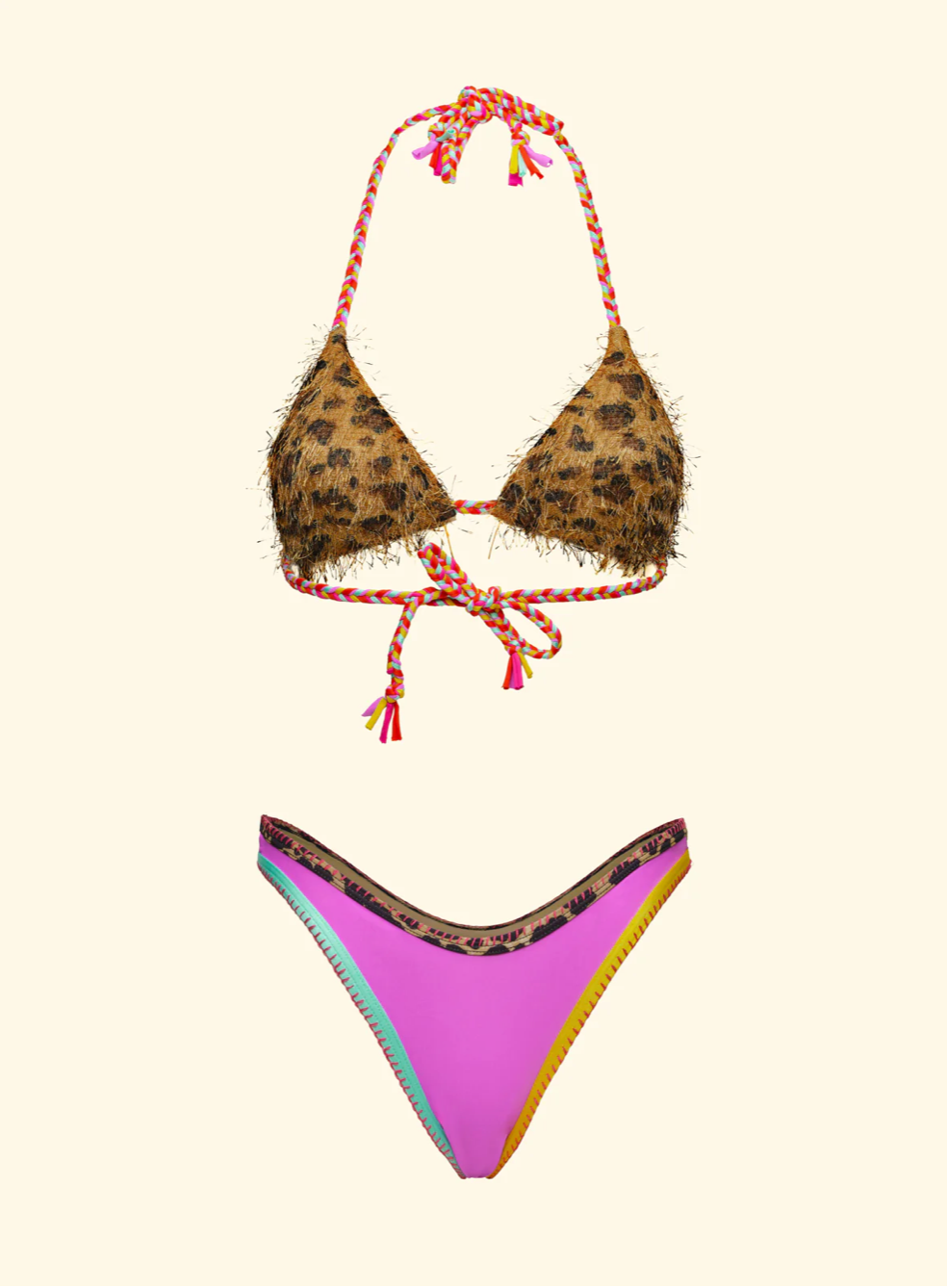 Bikini Donna F**K Triangolo con Slip Americano Fisso Fantasia SW0110-X10