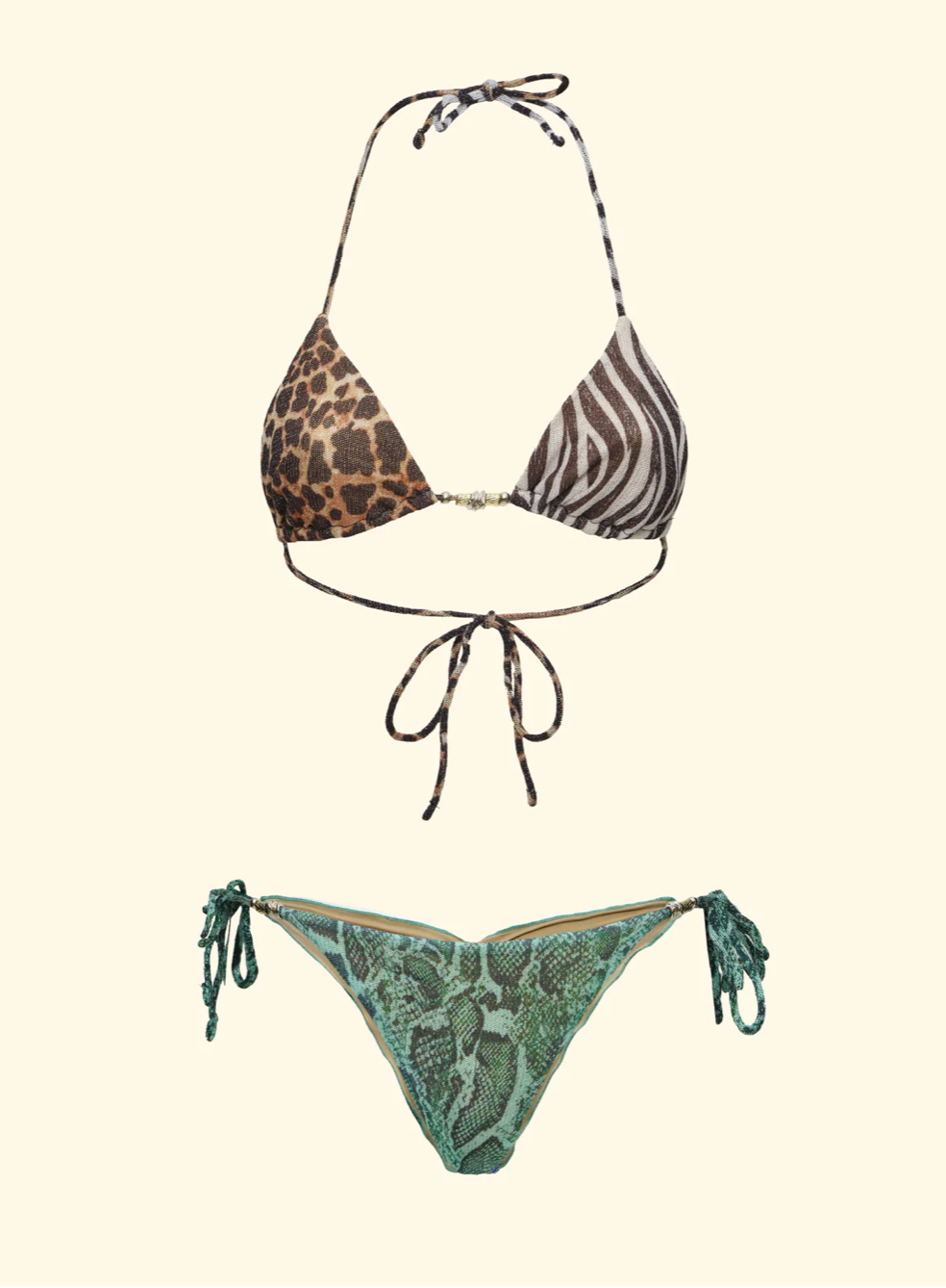 Bikini Donna F**K Triangolo con Slip Regolabile Fantasia SW0140-X10