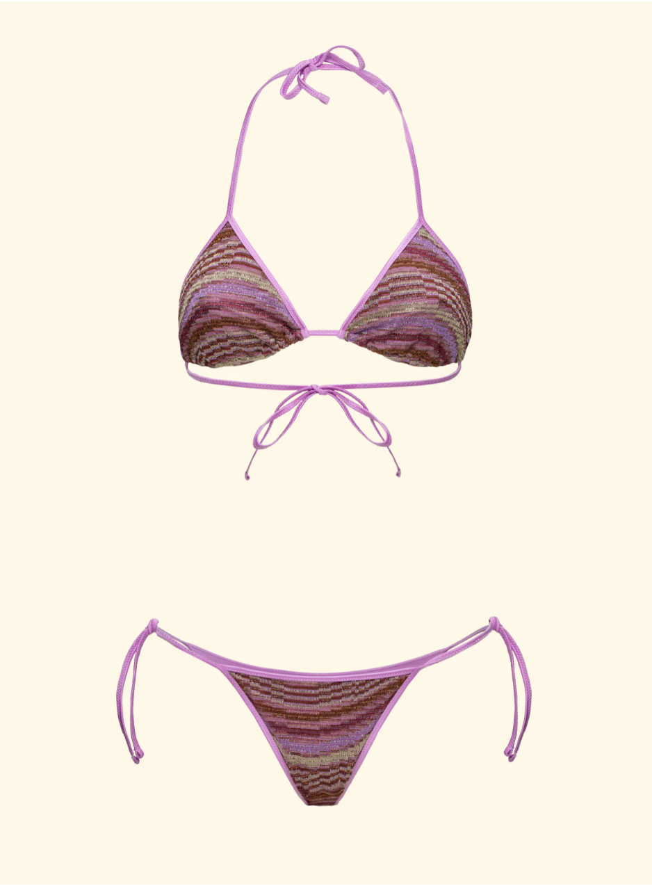 Bikini Donna F**K Triangolo con Slip Regolabile Multicolor SW0650-MC