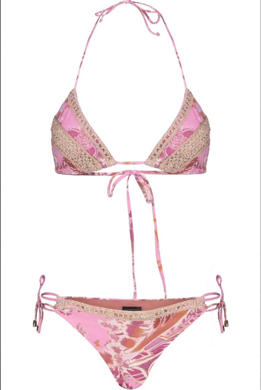 Bikini triangolo ricami e slip brasiliana