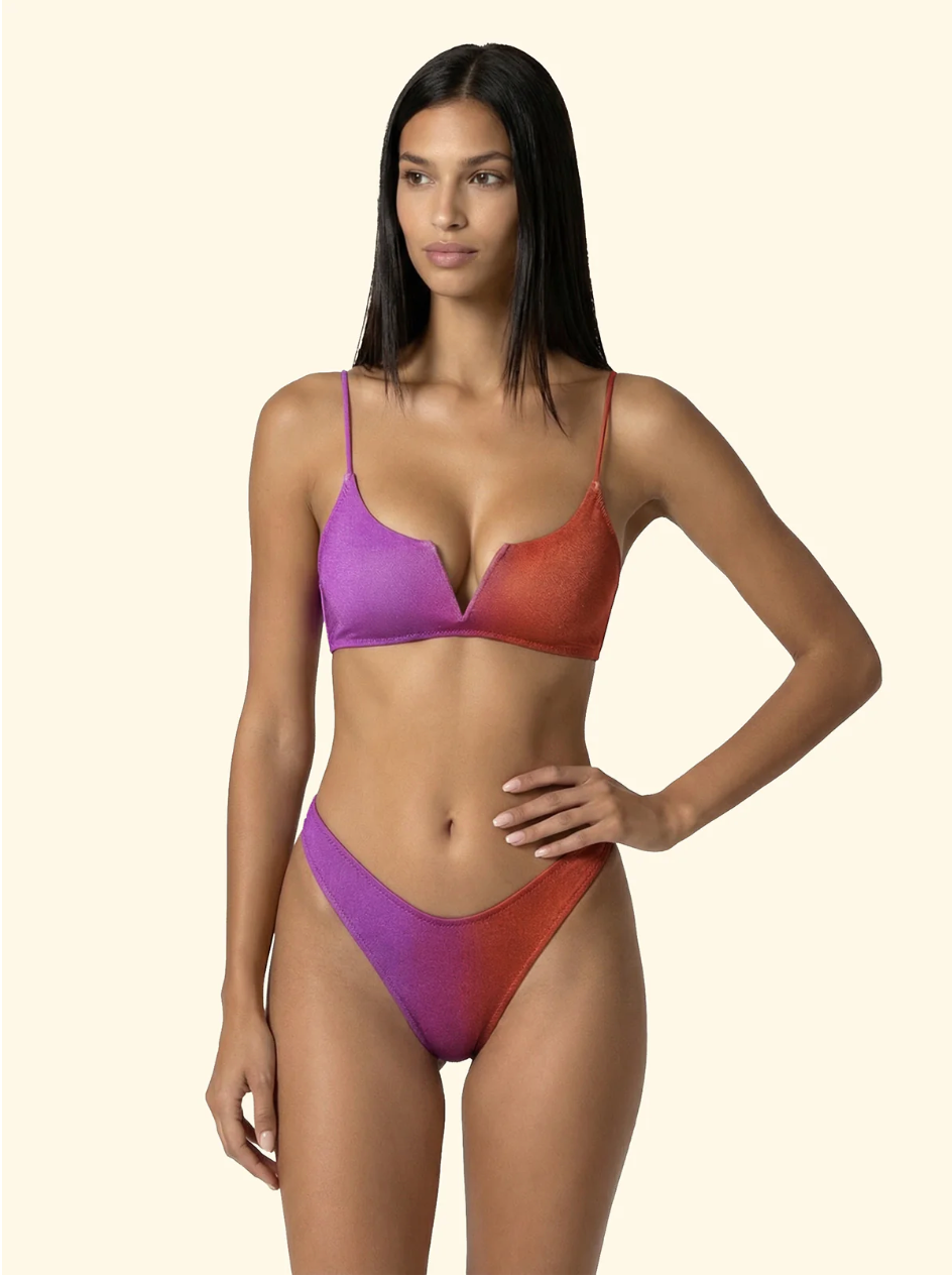 Bikini Donna F**K Top con Ferretto e Slip Americano fisso Fantasia SW1852-X81