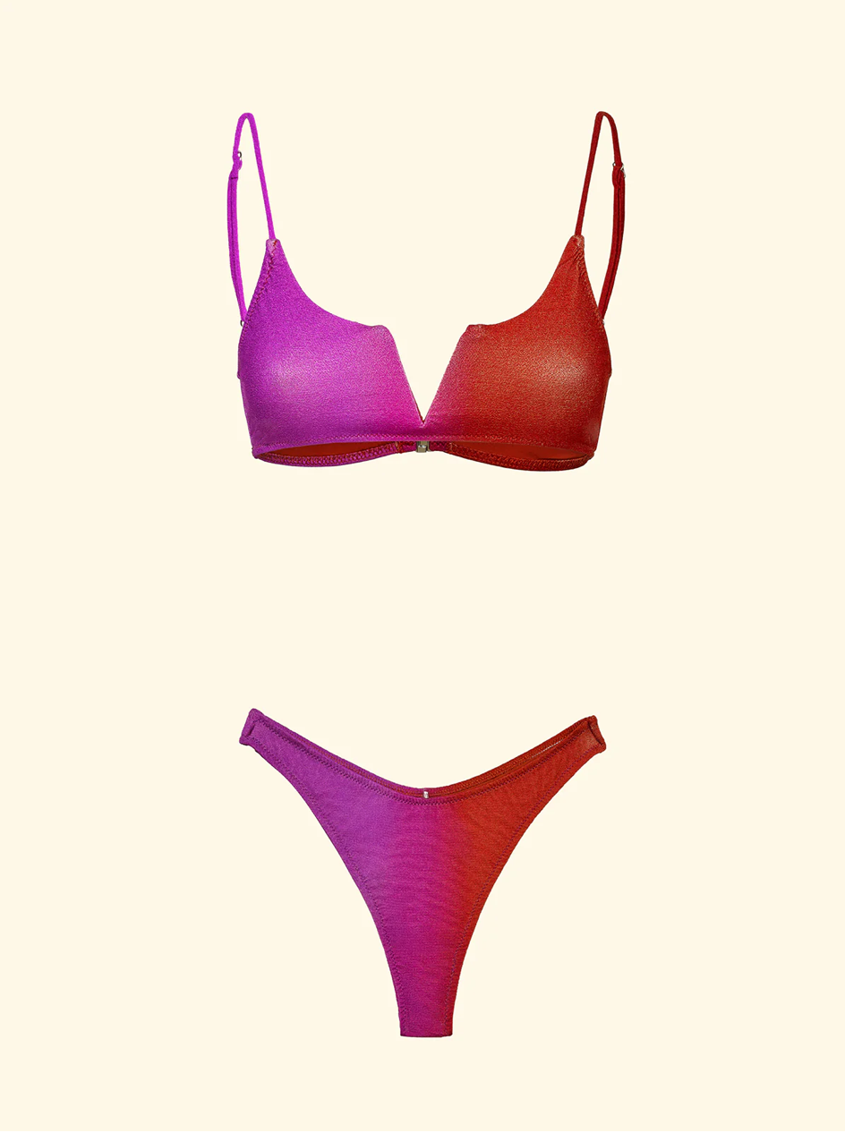 Bikini Donna F**K Top con Ferretto e Slip Americano fisso Fantasia SW1852-X81