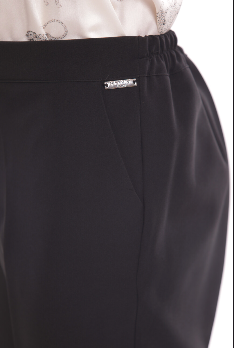 MIMI MUA FIRENZE-PANTALONE SIGARETTA CON ELASTICO DIETRO IN TESSUTO TECNICO