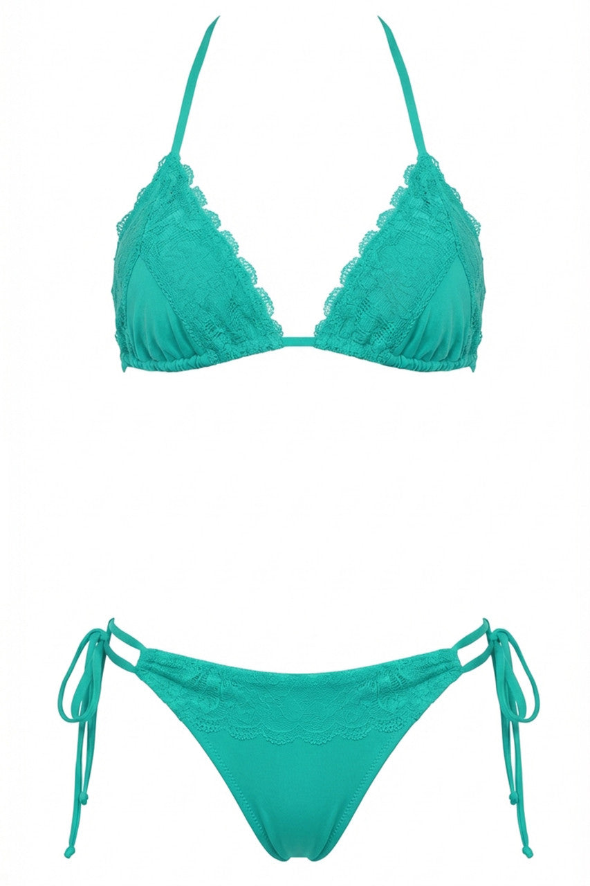 BIKINI TRIANGOLO COLORS CON PIZZO FLOREALE