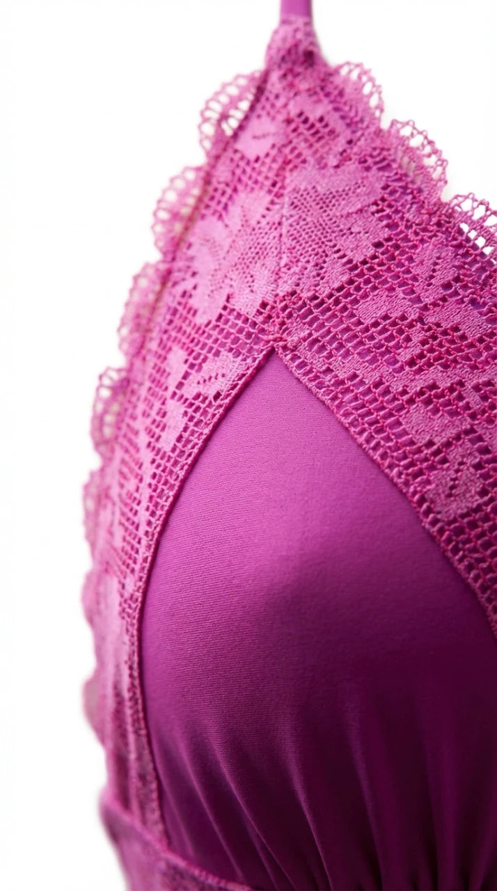 COSTUME INTERO TRIANGOLO CON DETTAGLI IN CROCHET FLOREALE