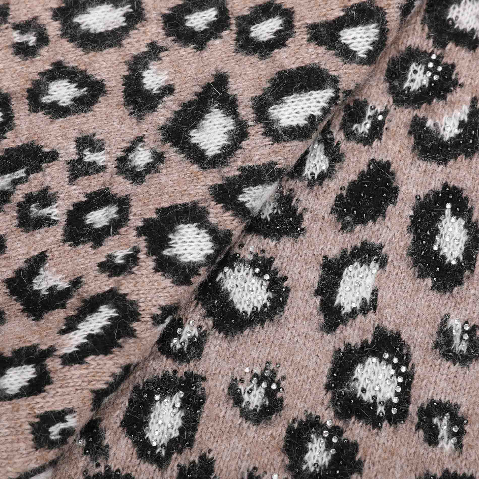 SCIARPA LEOPARDATA CON STRASS