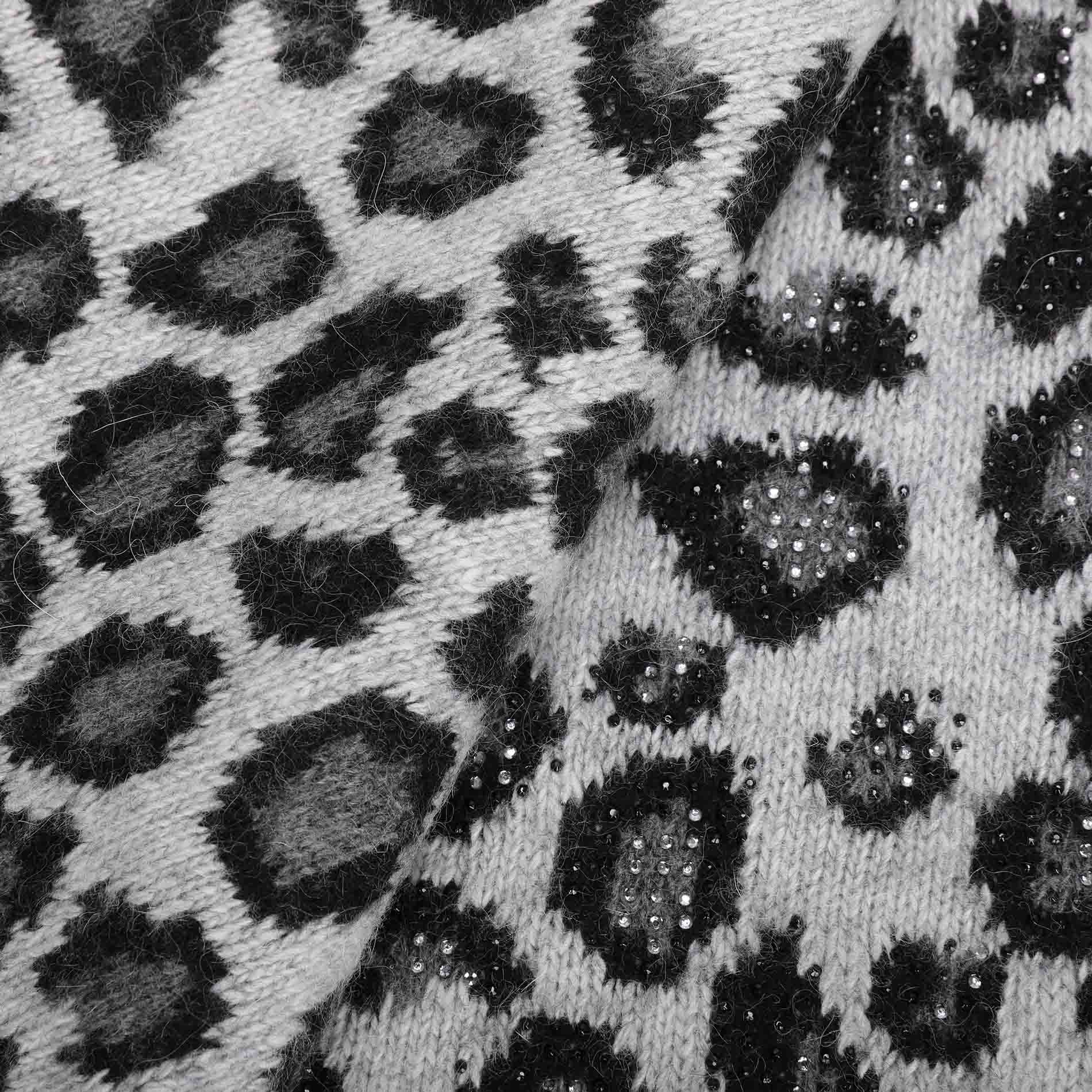 SCIARPA LEOPARDATA CON STRASS