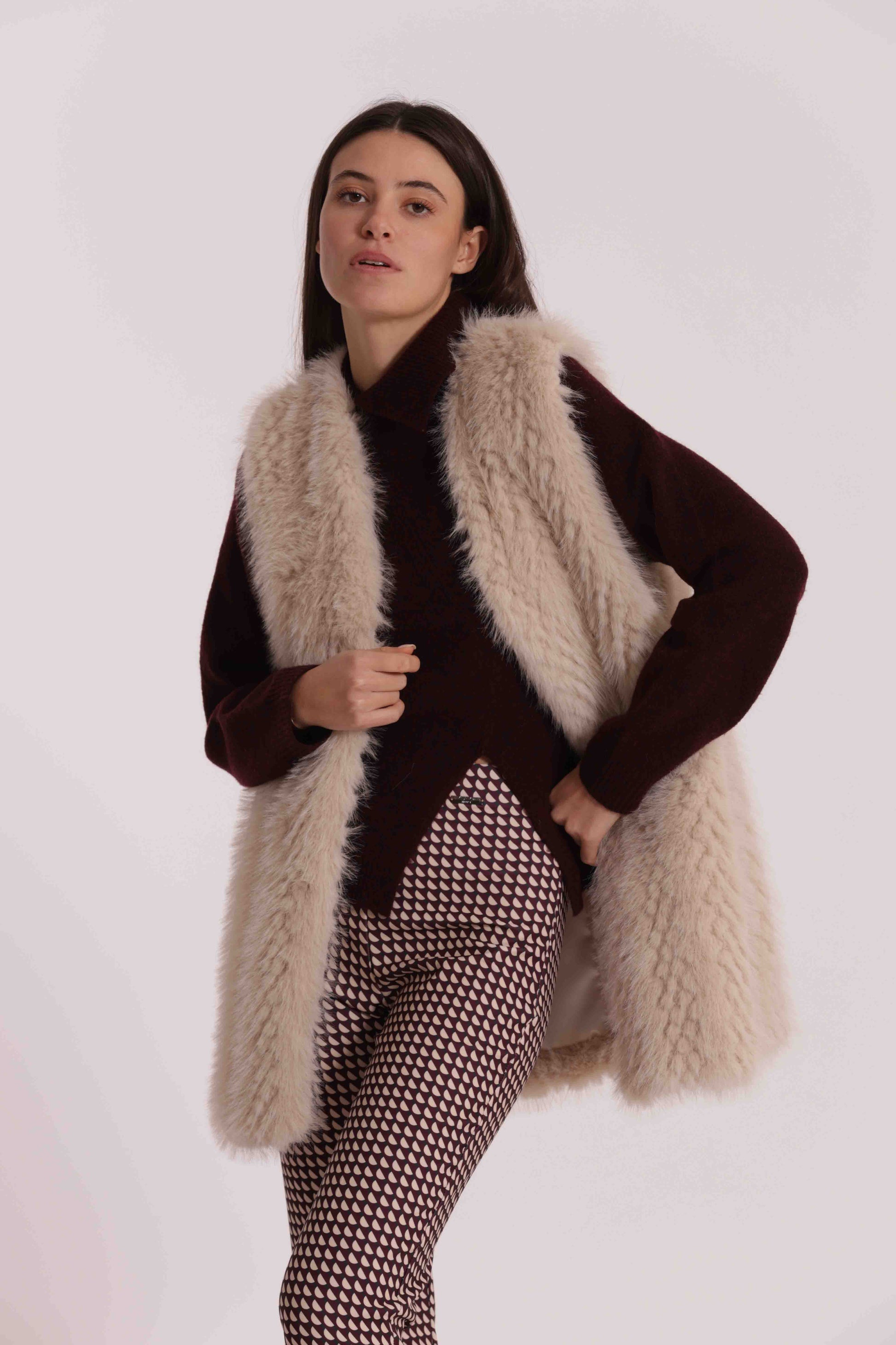 GILET LUNGO EFFETTO MONTONE