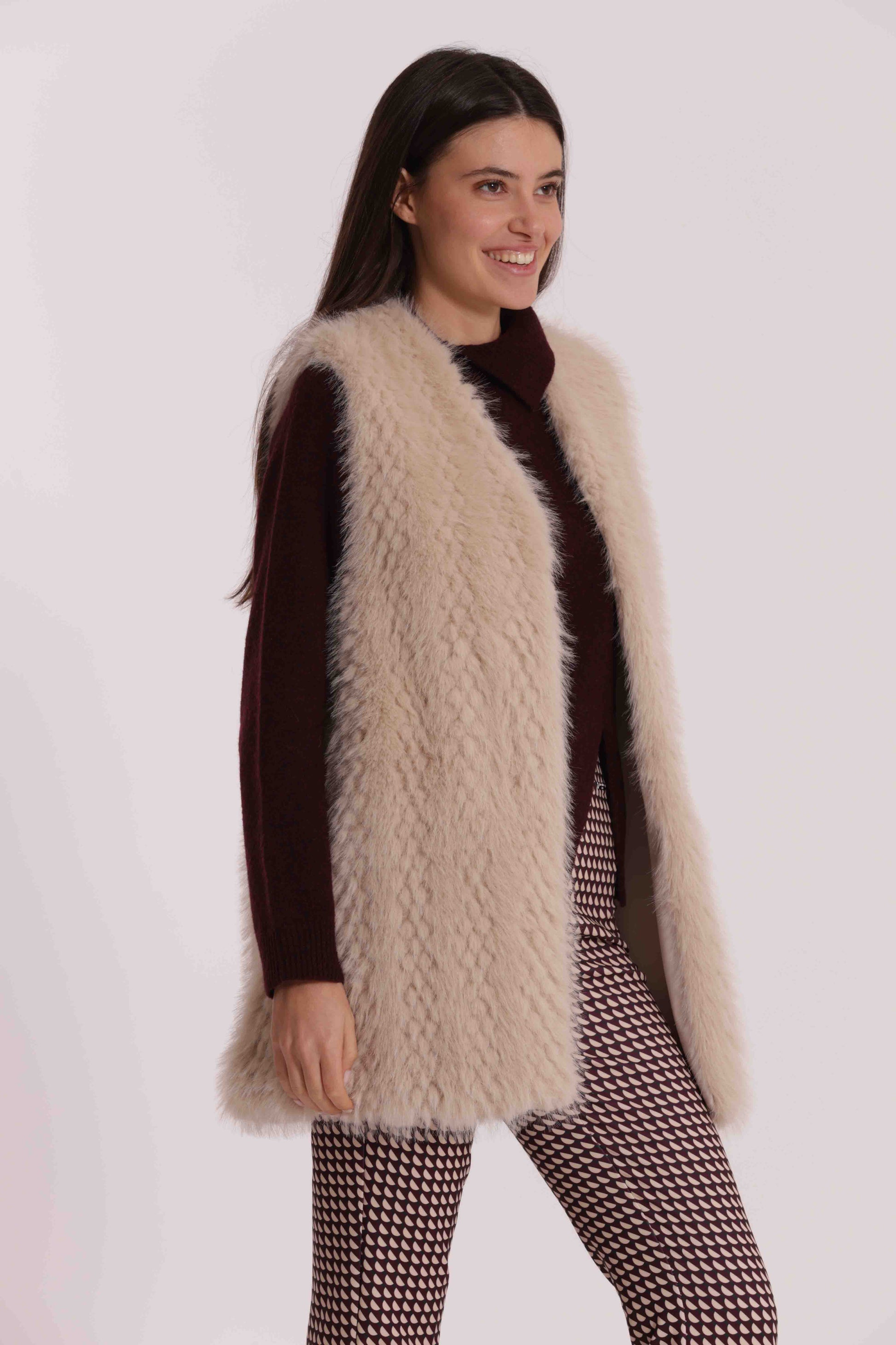 GILET LUNGO EFFETTO MONTONE