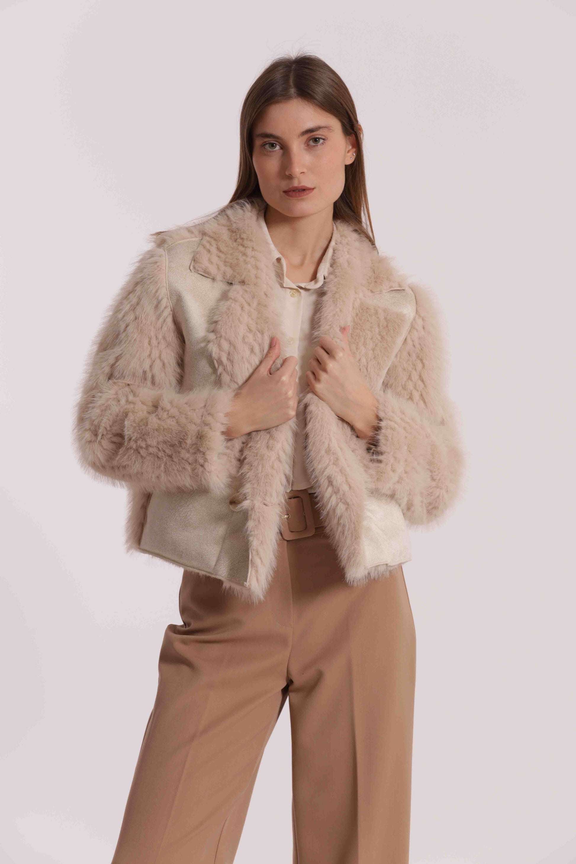 GIUBBOTTO CROPPED REVERSIBILE EFFETTO MONTONE