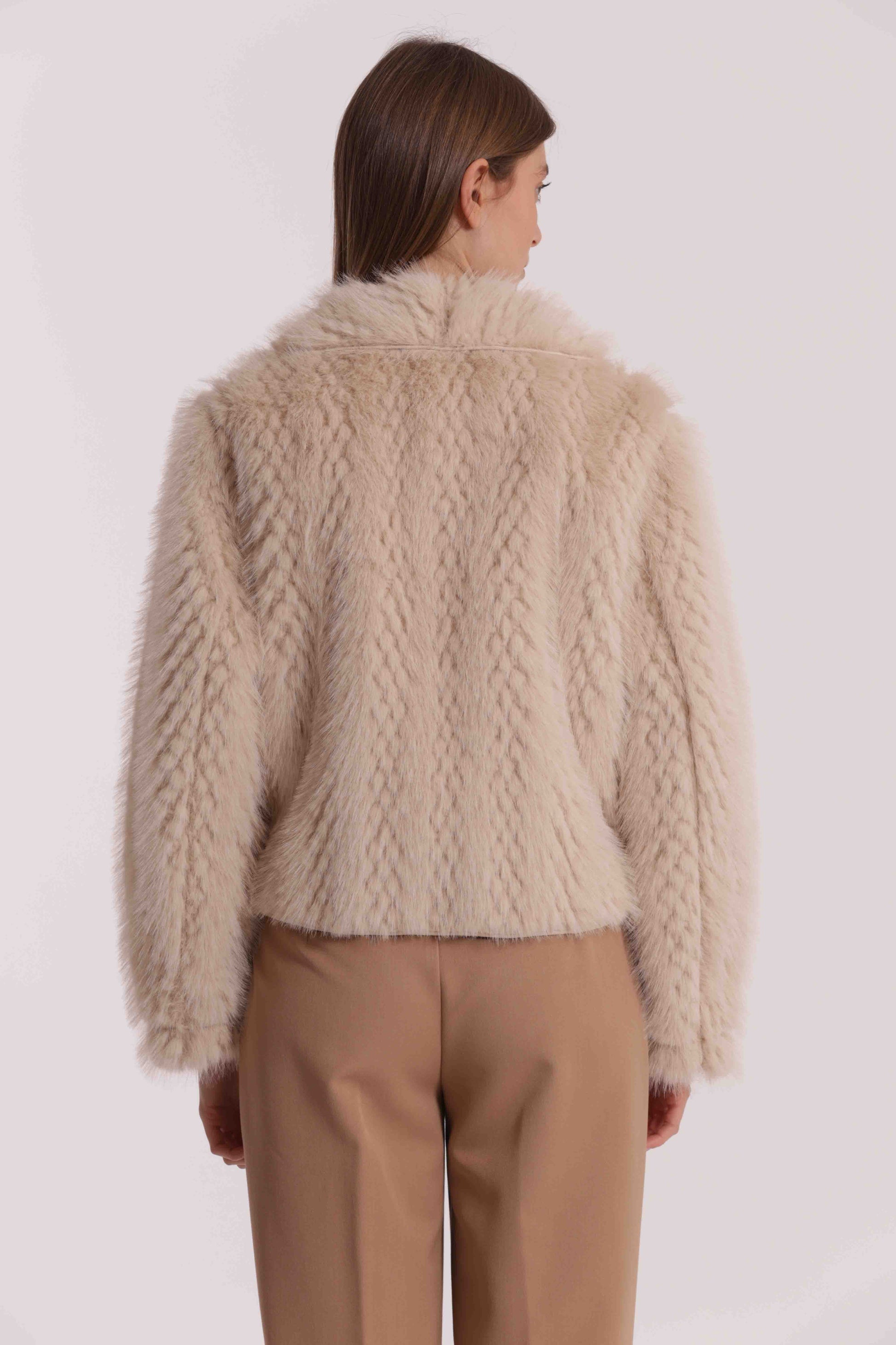 GIUBBOTTO CROPPED REVERSIBILE EFFETTO MONTONE