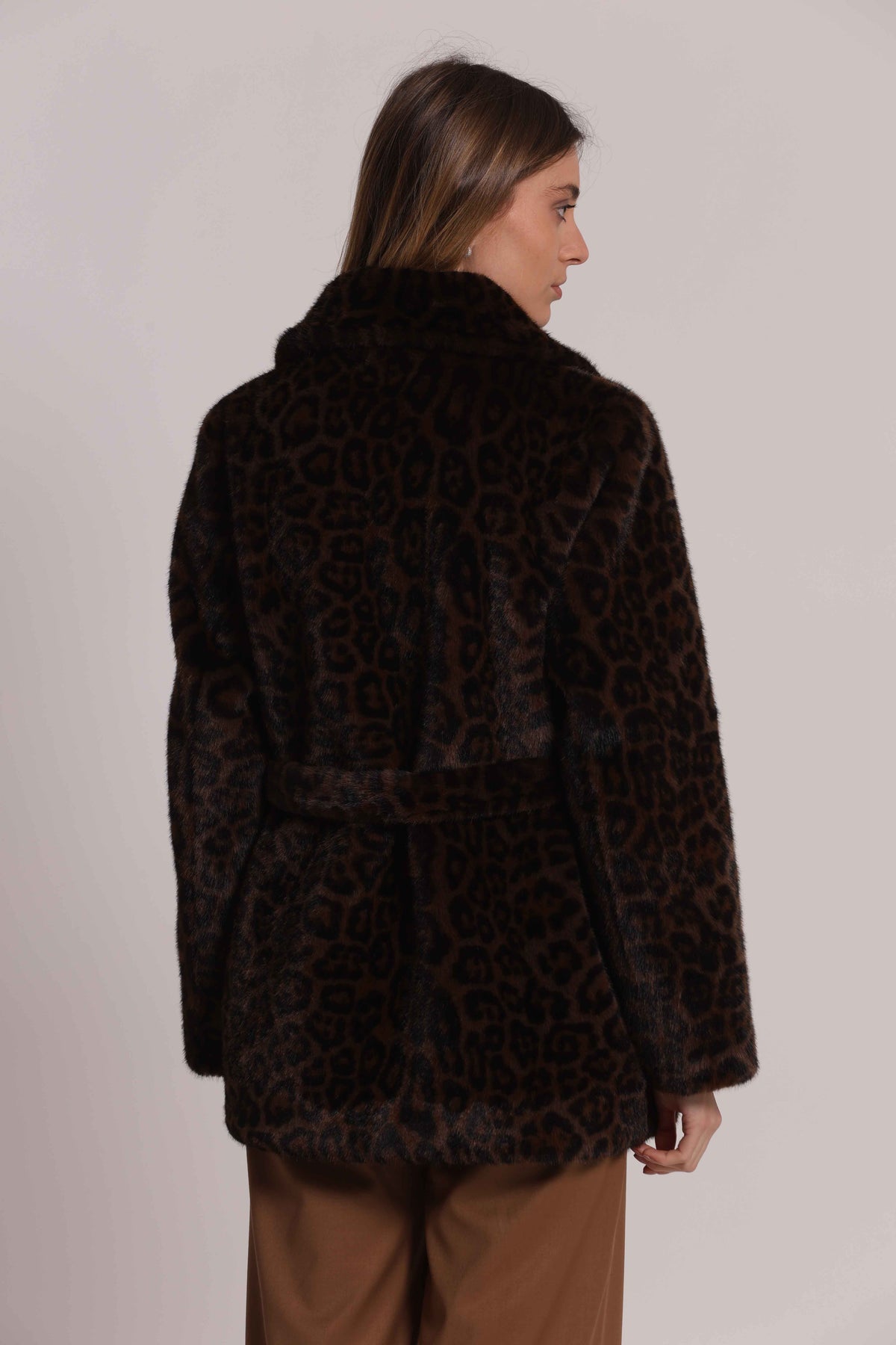 MIMI MUA FIRENZE-CAPPOTTO EFFETTO PELLICCIA ANIMALIER