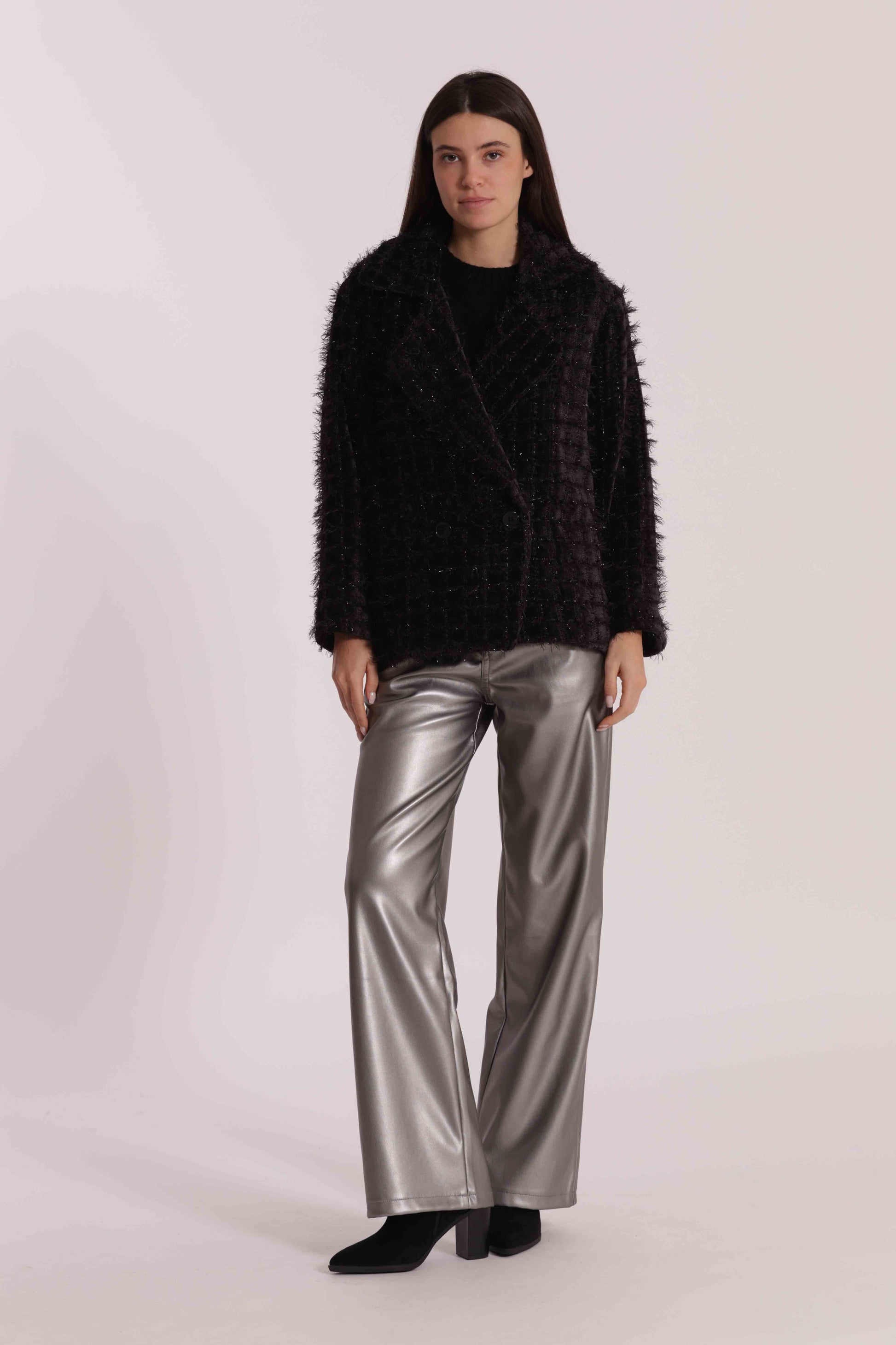 JEANS WIDE LEG IN SIMILPELLE