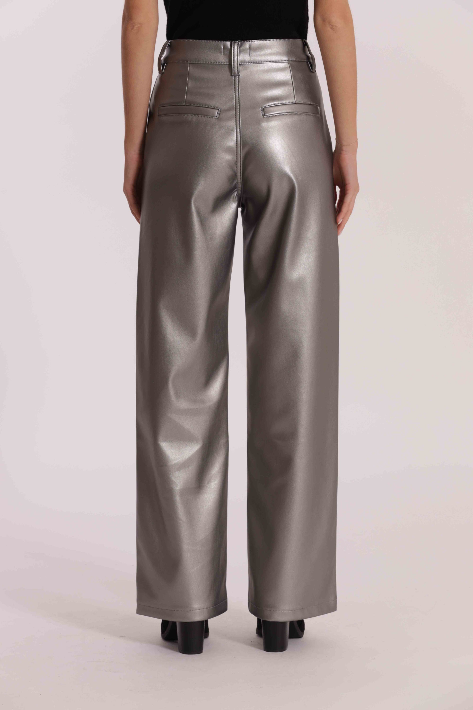 JEANS WIDE LEG IN SIMILPELLE