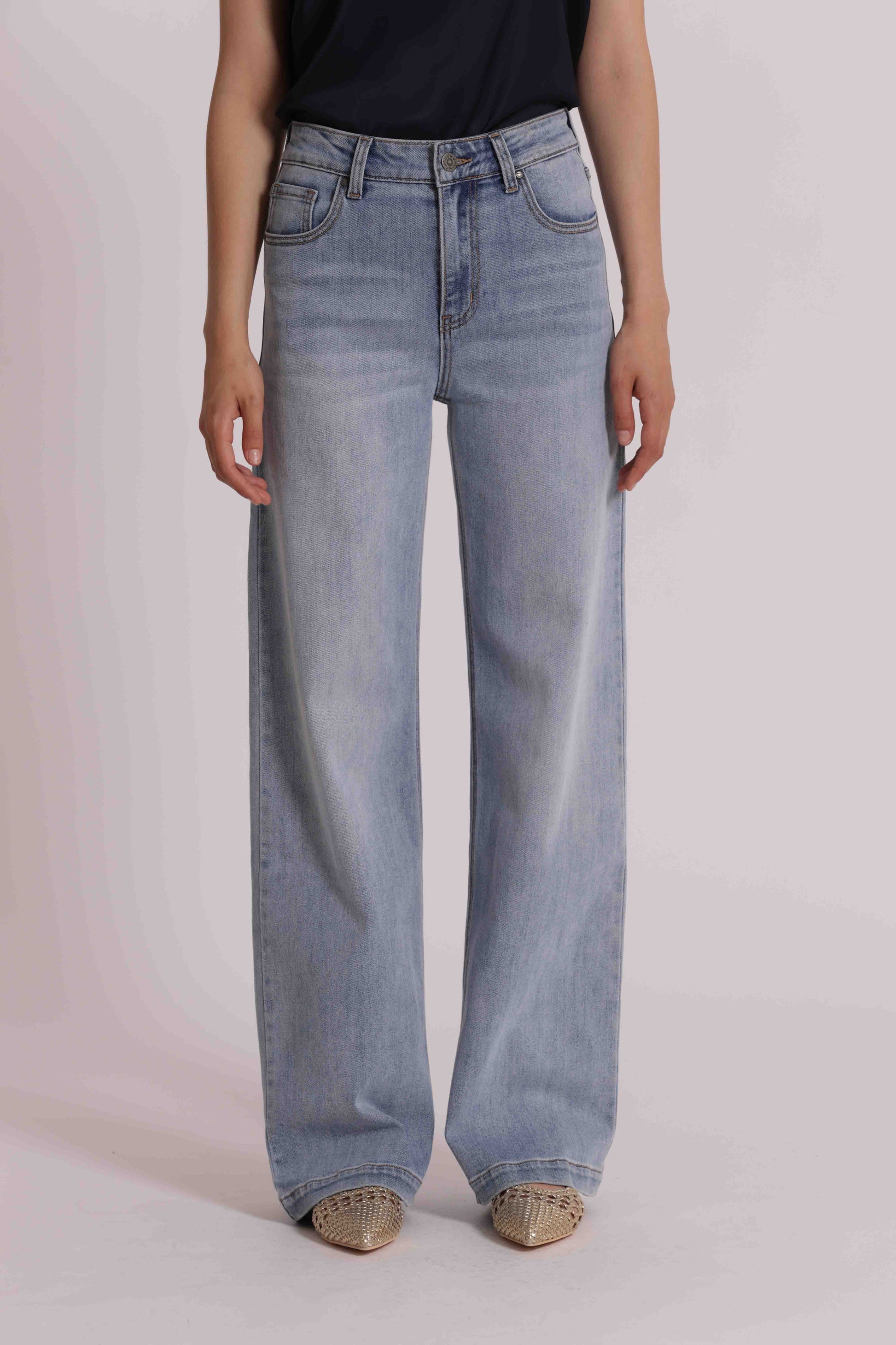 JEANS A VITA ALTA WIDE LEG
