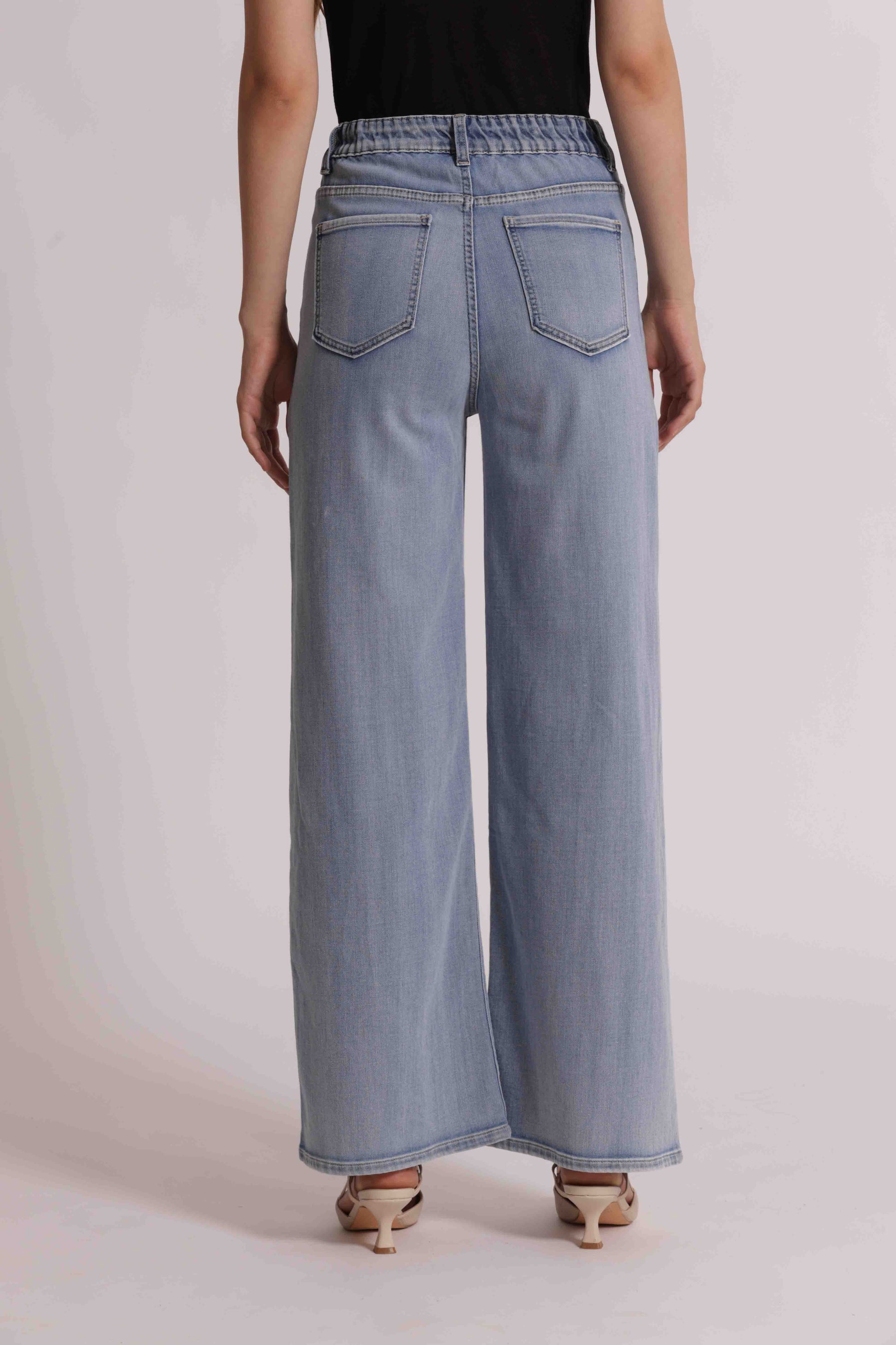JEANS PALAZZO CON ELASTICO