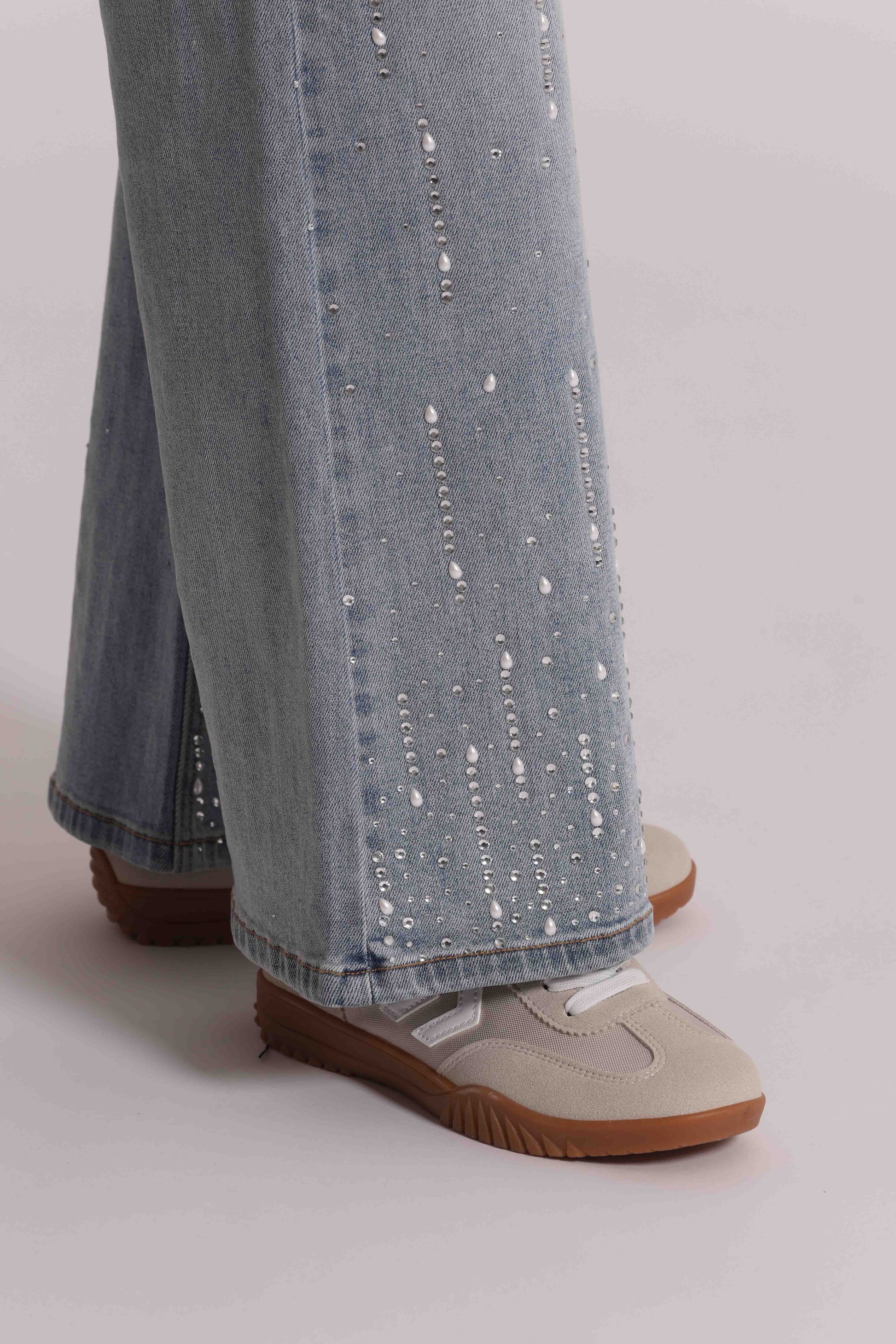 JEANS PIOGGIA DI STRASS