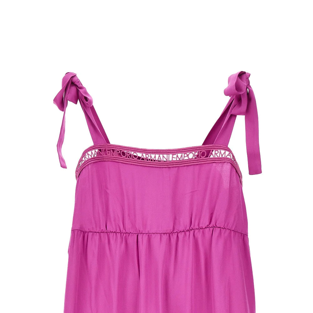 ABITO LUNGO BEACHWEAR CON DETTAGLI MERLETTO LOGATI